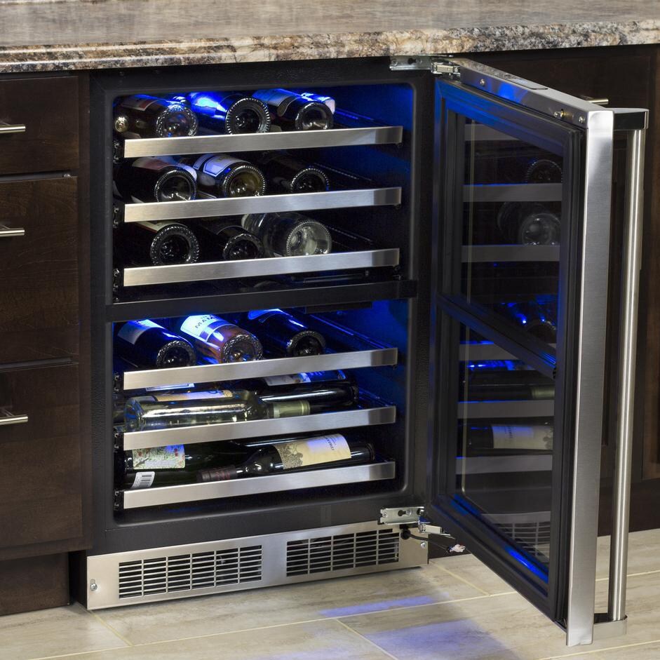 Marvel Professional 24-Inch Dual Zone Wine Cellar with Lock - Open View thumbnail
