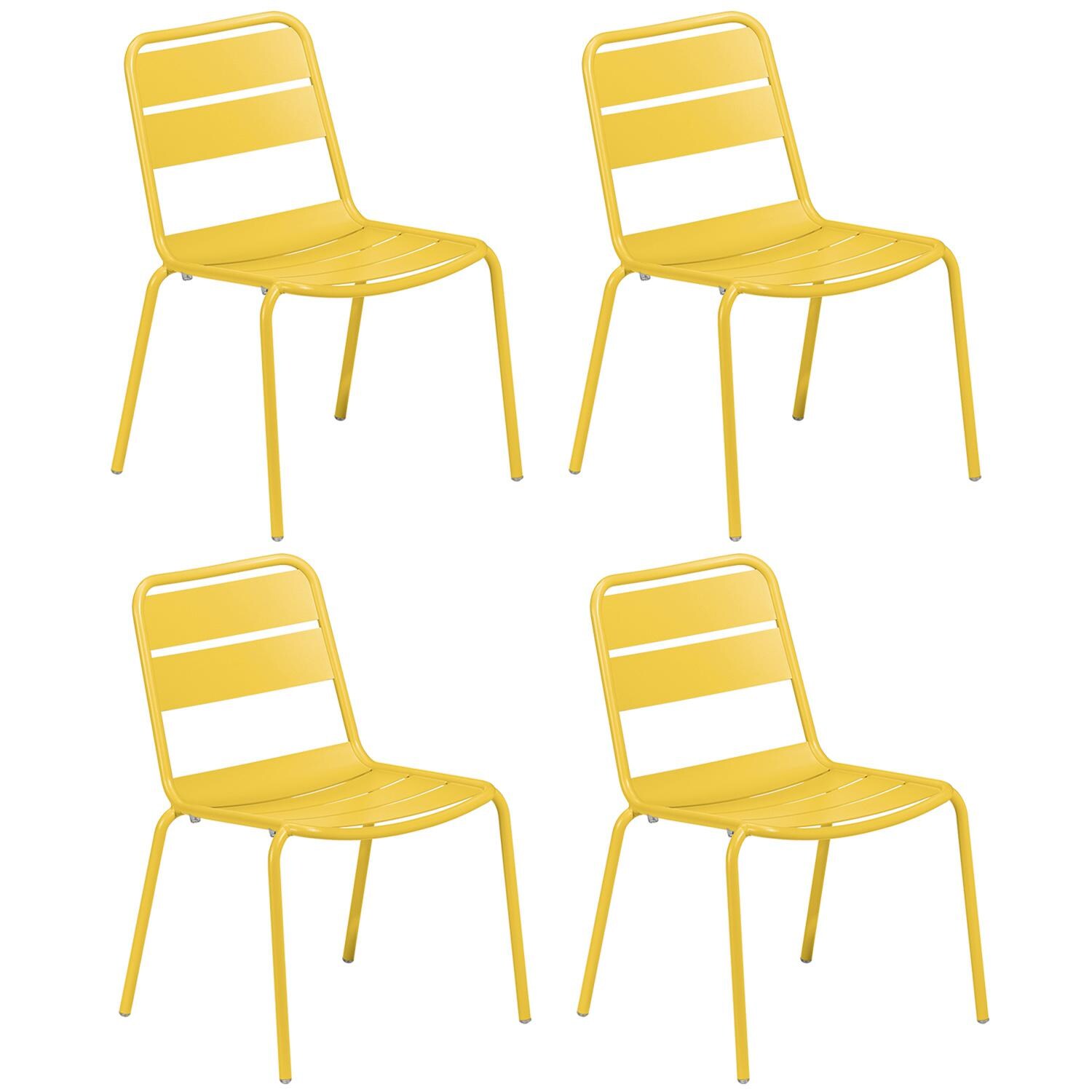 Oxford Garden Kapri 4 Pc Aluminum Dining Side Chair in Saffron thumbnail