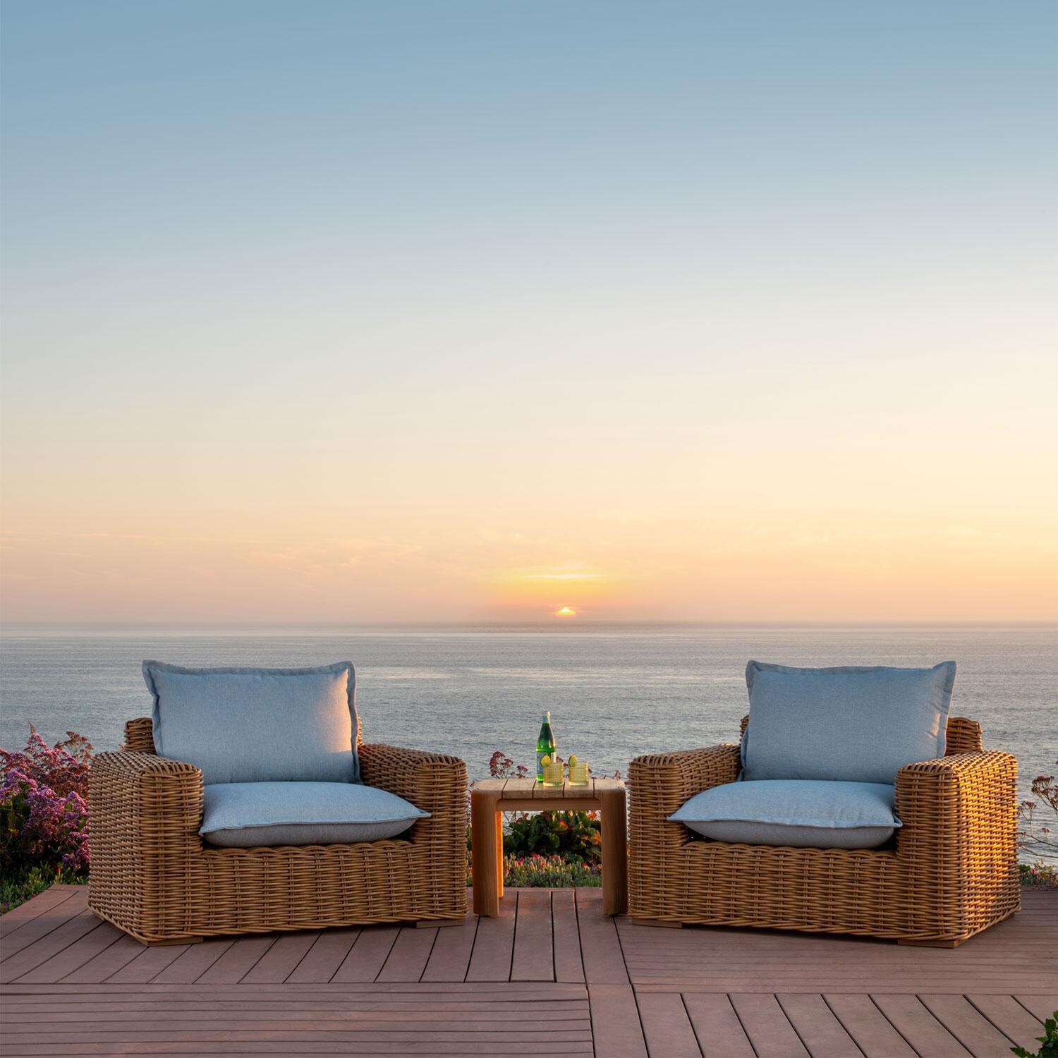 Playa 3 Pc Resin Wicker Patio Seating Set w/ Swivel Chairs By Sunset West