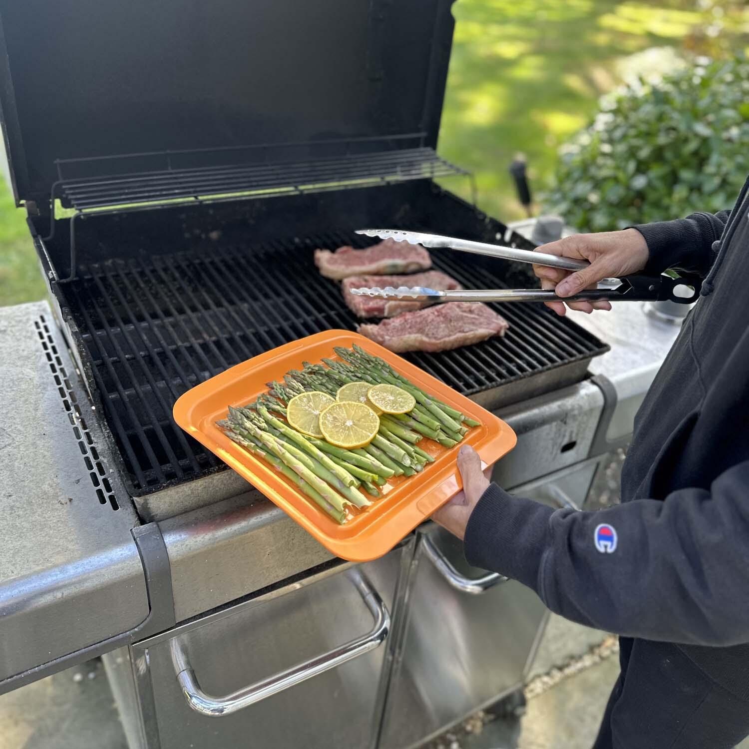 Outset 66623 Small Prep Trays S/2 - Food to be Grilled - Lifestyle thumbnail