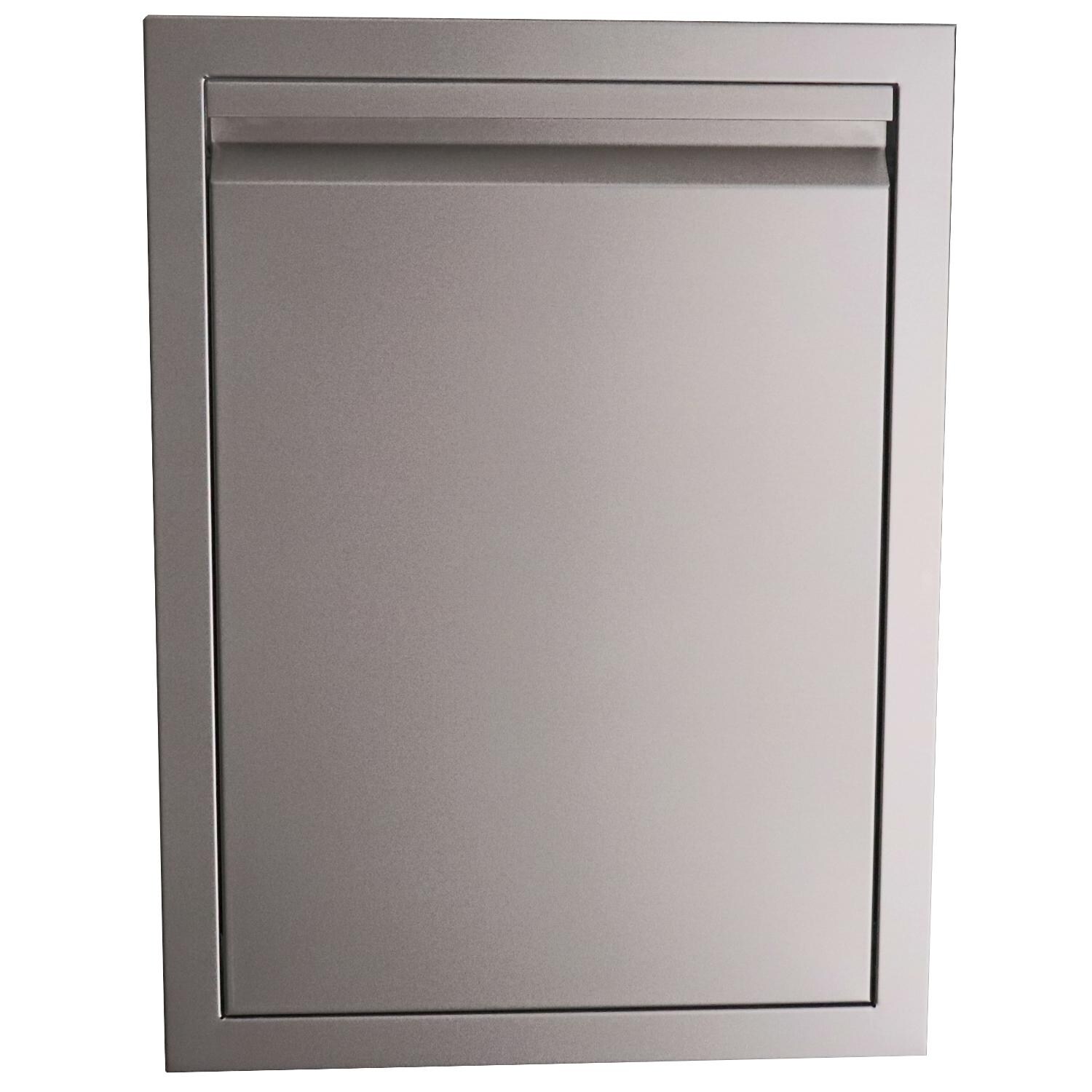 RCS Valiant Series 20-Inch Roll-Out Stainless Steel Double Trash / Recycling Bin - Front View thumbnail