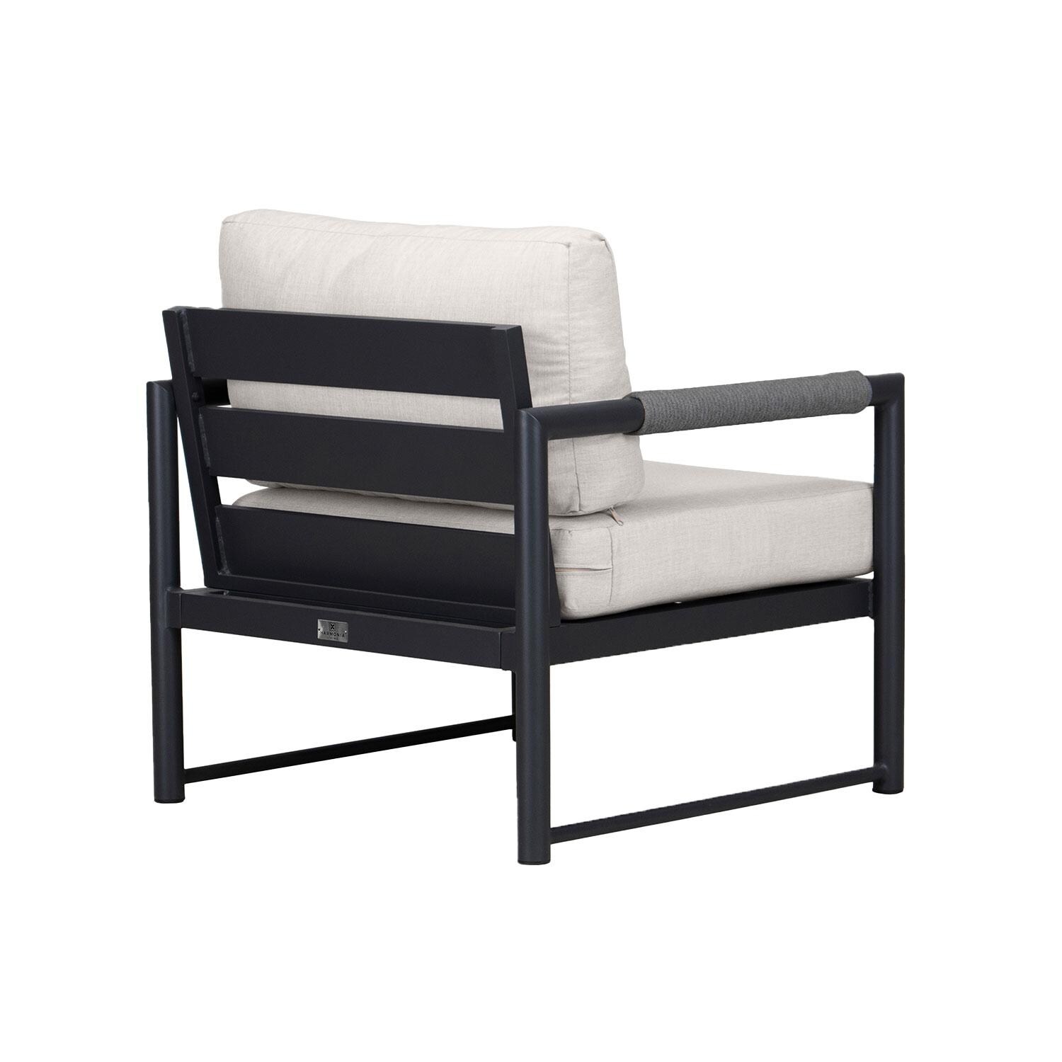 Lakeview AVEBAY-BK-CO-CC-CS Avenue Bay Black/Carbon Club Chair - Cast Silver - Rear Angled - White Background thumbnail