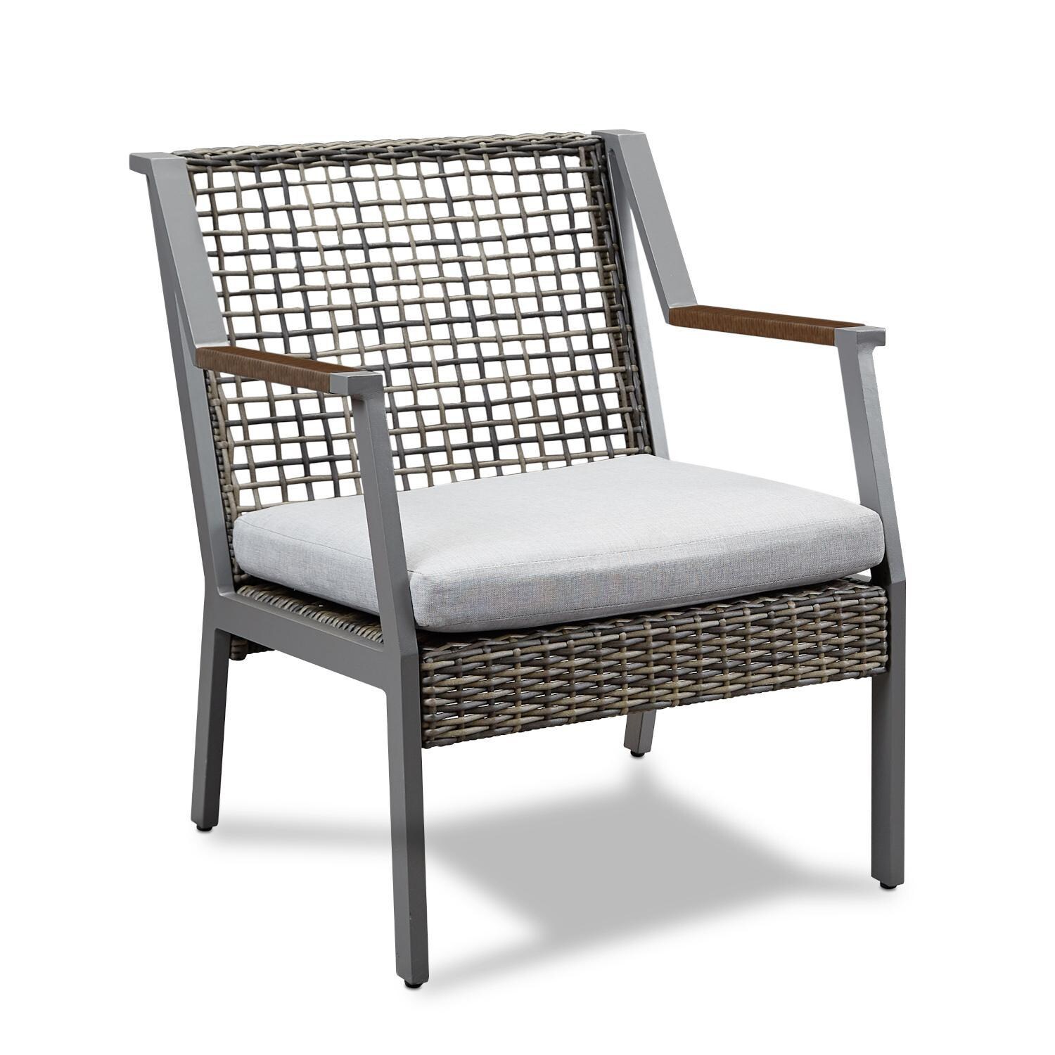 Lakeview Rustic Bay Gray 2 Piece Aluminum Chair Set - Single Chair - White Background