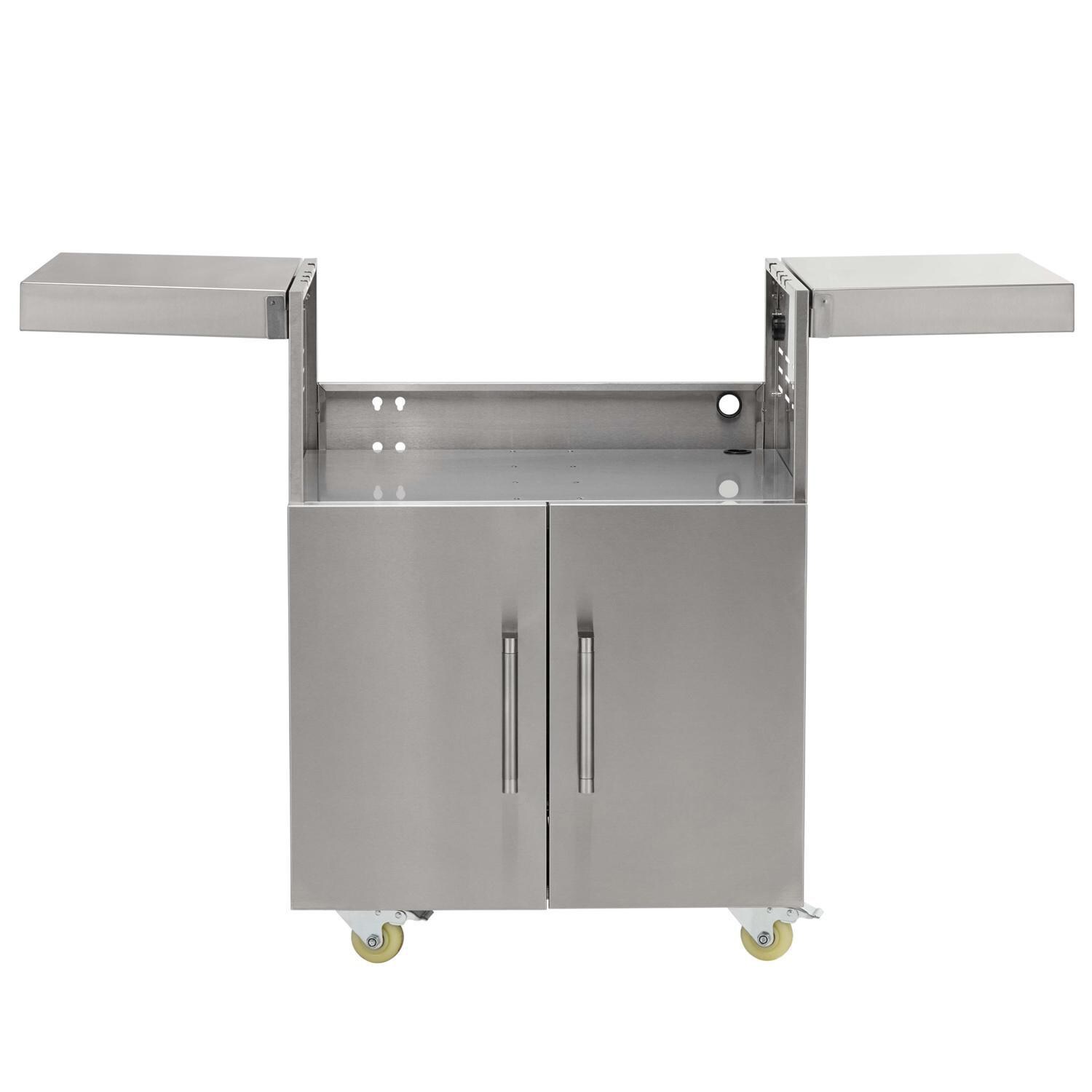 Coyote Outdoor Living Cart for 30 Inch C or SL-Series Grill - Closed w/ Shelves Up - White Background thumbnail
