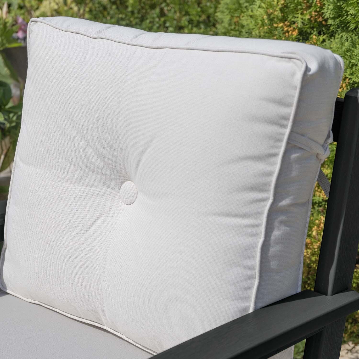 Blushing Bay 3 Pc Recycled Plastic Seating Set in Bliss Linen/Black by Lakeview Outdoor Designs - Cushion - Detail thumbnail