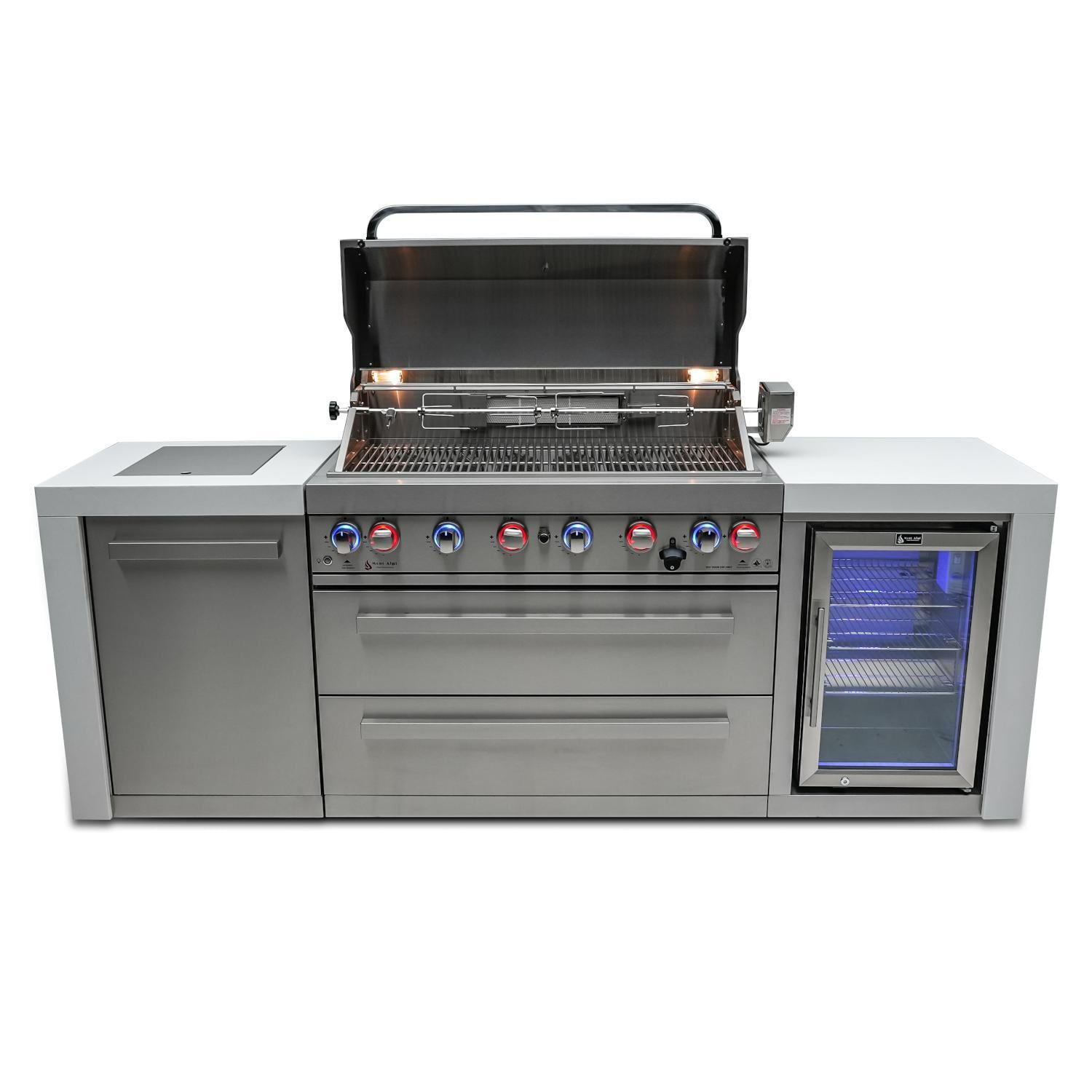 Mont Alpi Deluxe Series 8 Ft Natural Gas Outdoor Kitchen Island w