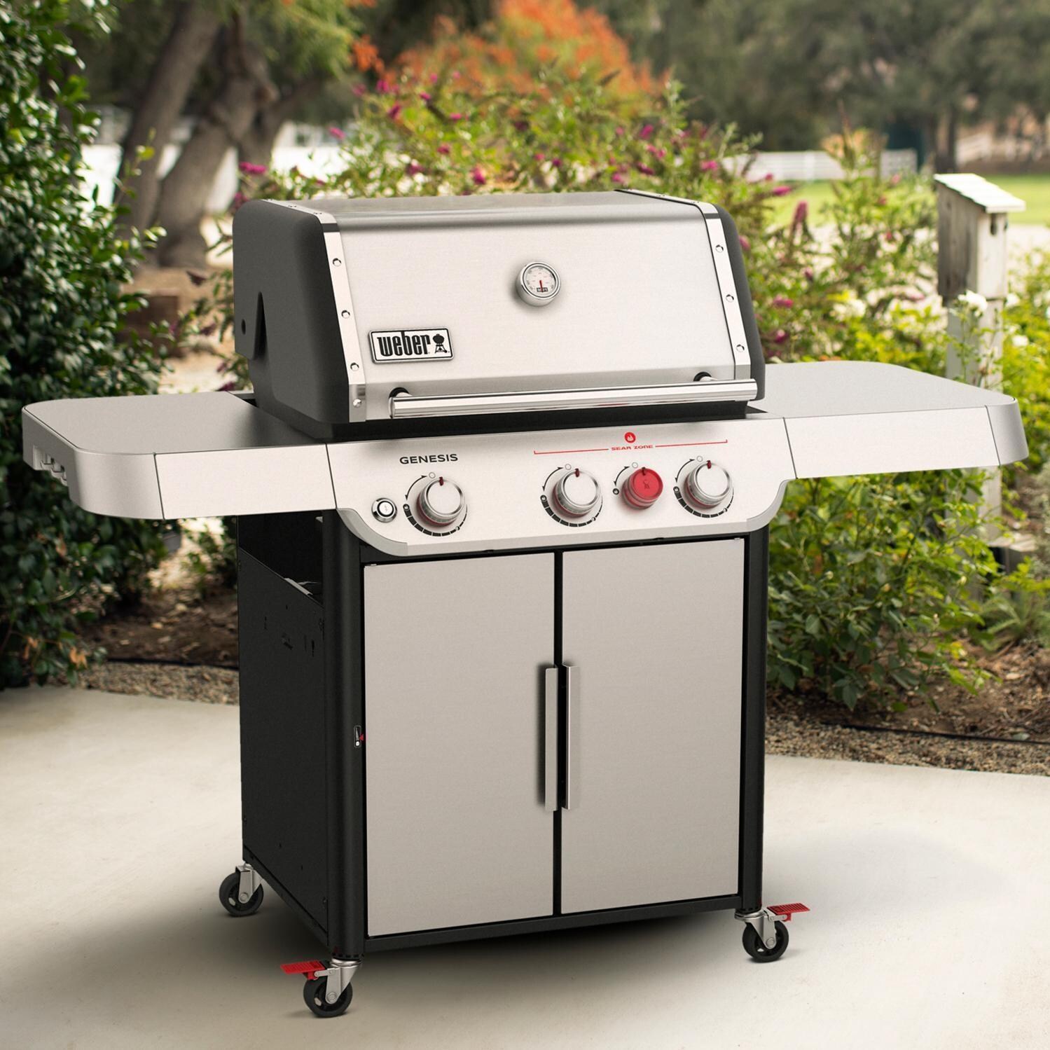 Weber GENESIS 35300001 S-325s Propane Gas Grill with Sear Burner - Stainless Steel - Lifestyle thumbnail