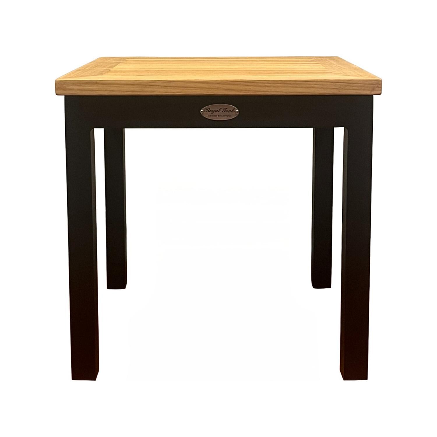 Royal Teak Collection NAPST Naples Aluminum Side Table in Black - Front - White Background thumbnail