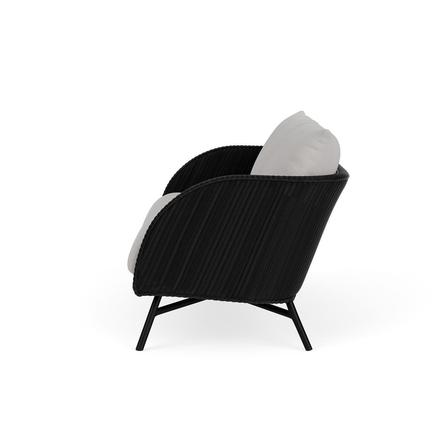 Lloyd Flanders Essence Loveseat W/Tundra Dove Fabric - Ebony Finish - Side thumbnail