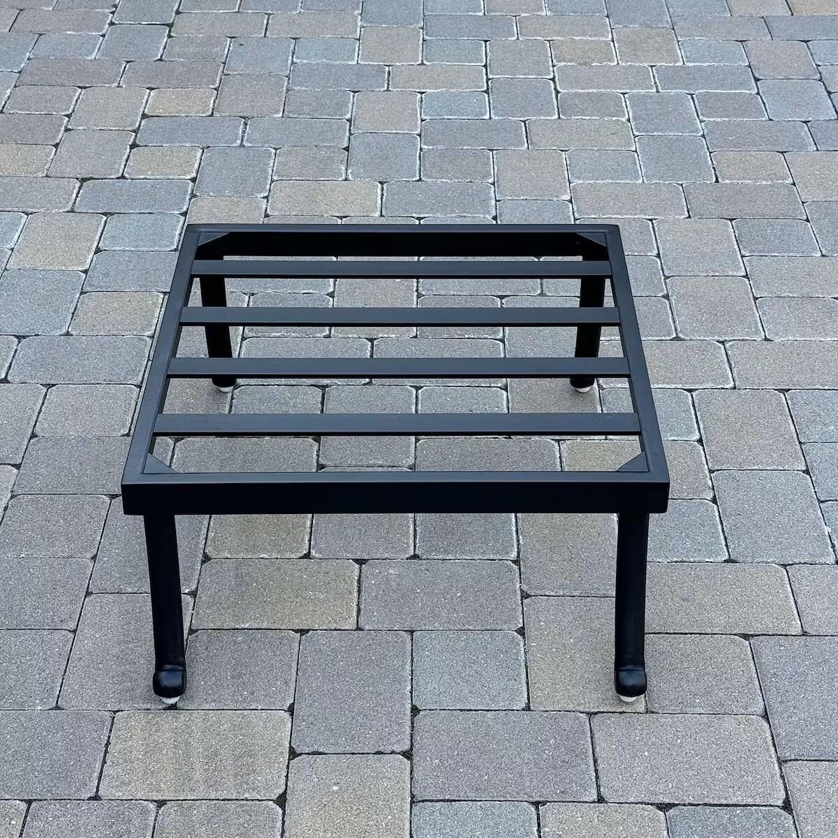 Santa Anita Cast Aluminum Patio Ottoman w/ Heather Beige Sunbrella Cushions By Darlee - Frame - Detail thumbnail