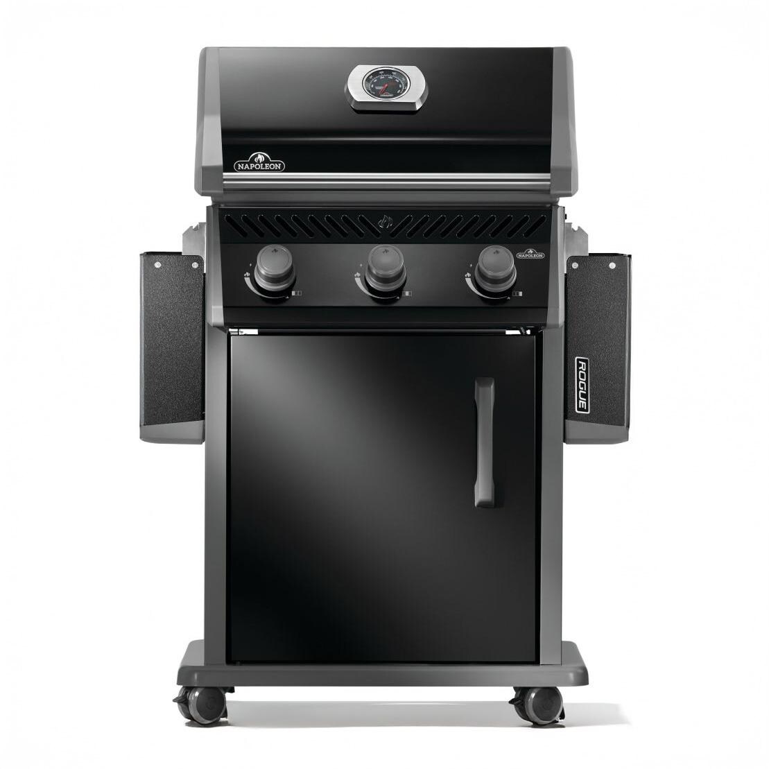 Napoleon R425NK-2 Rogue 425 3-Burner Natural Gas Grill - Black - Shelves Down - White Background thumbnail