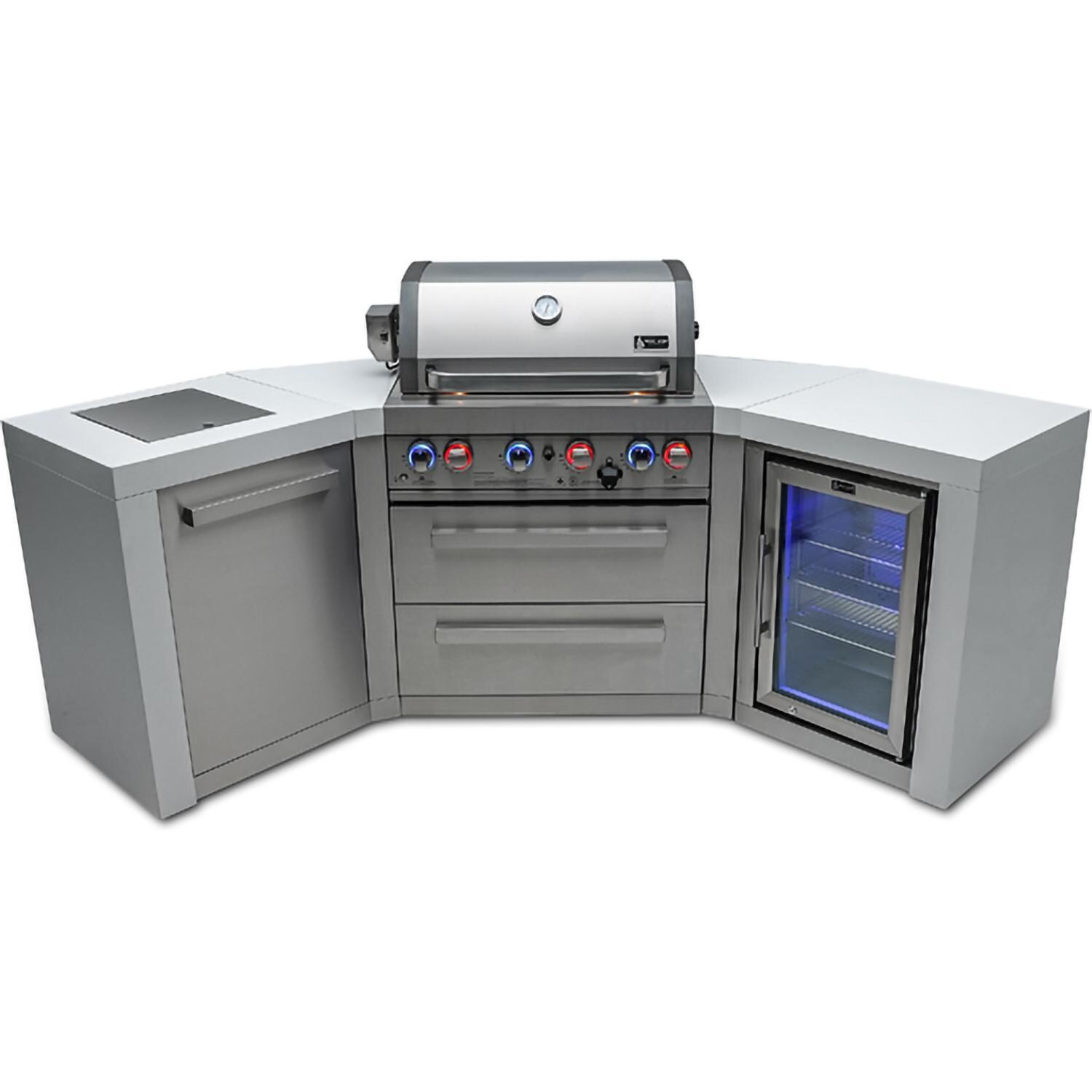 Mont Alpi - MAi400-D45FC - Deluxe 45 Degree Grill Island - Stainless Steel - Front - White Background thumbnail