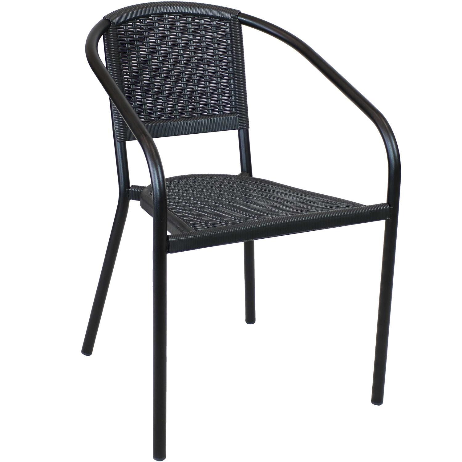 Ultimate Patio Outdoor Arm Chair - Black - Angled View thumbnail