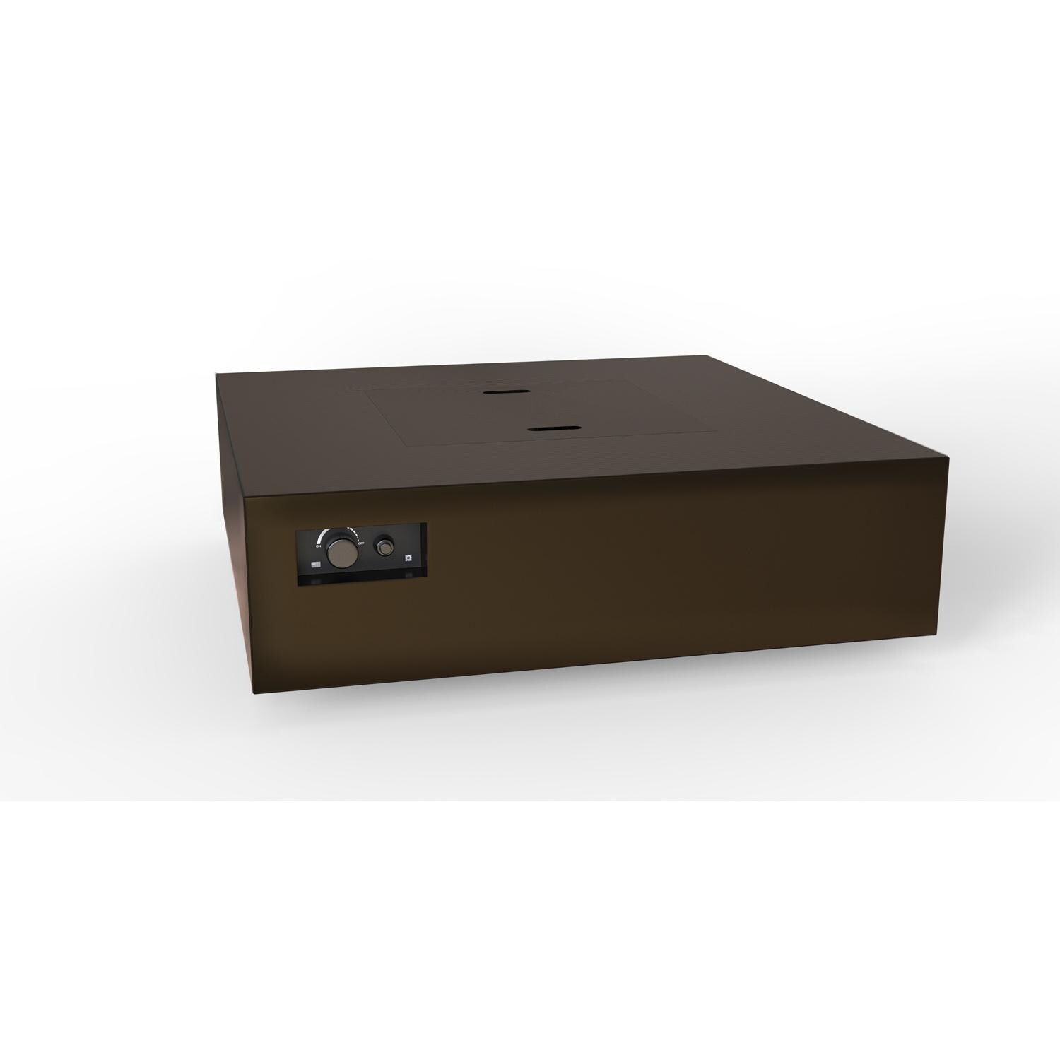 AON 56 Inch Square Powder Coated Steel Natural Gas Fire Pit Table in Bronze By Warming Trends - Angled View - White Background thumbnail