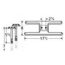 Stainless Steel H Twin, Centered, 2.25 Inch Offset Burner 10902-70301 image