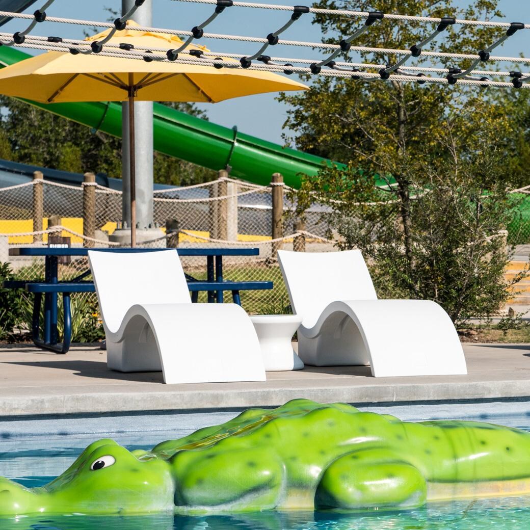 Ledge Lounger Signature Deep In Pool Chaise Lounge - White - Lifestyle thumbnail