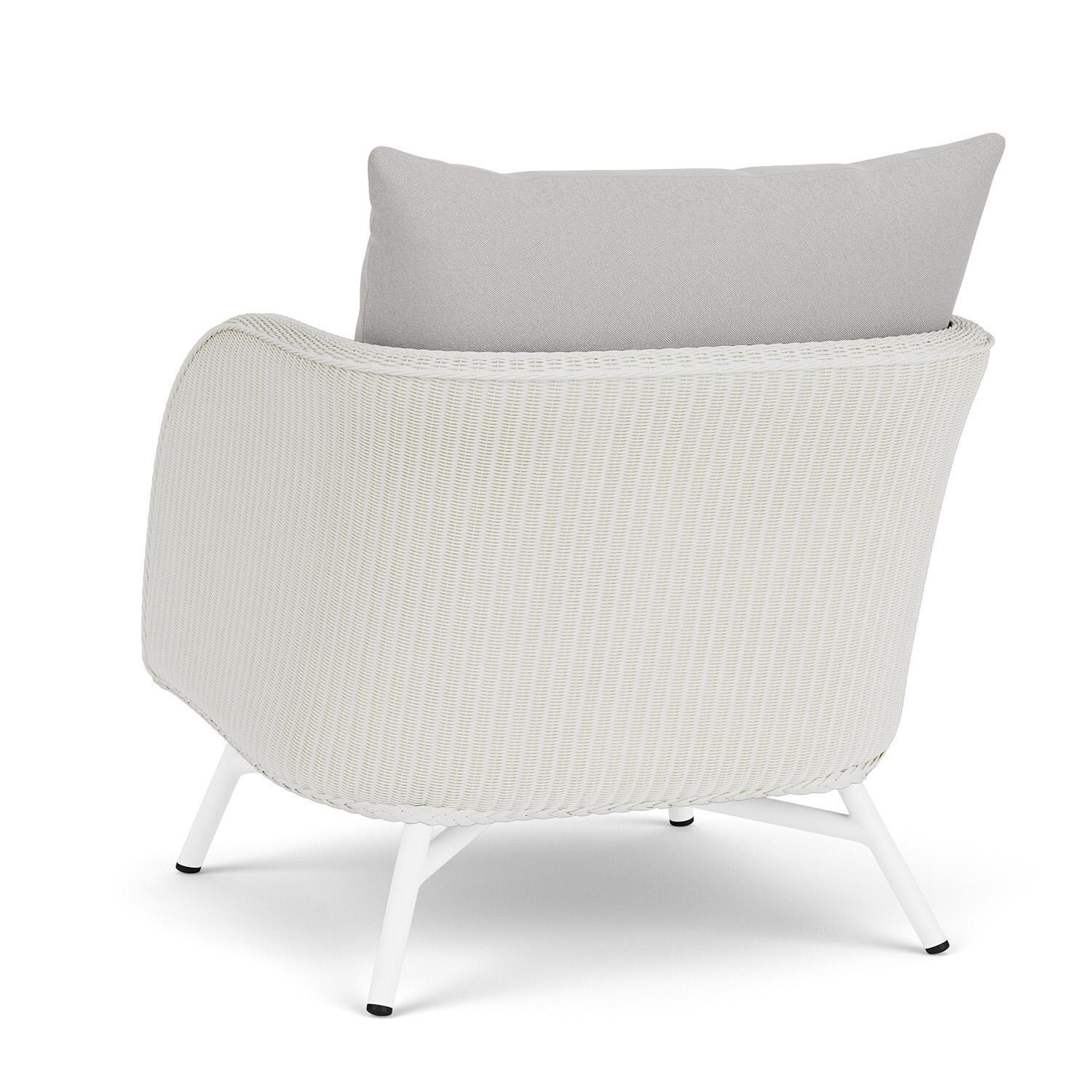 Lloyd Flanders Essence Lounge Chair W/Tundra Dove Fabric - Matte White Finish - Back Left thumbnail