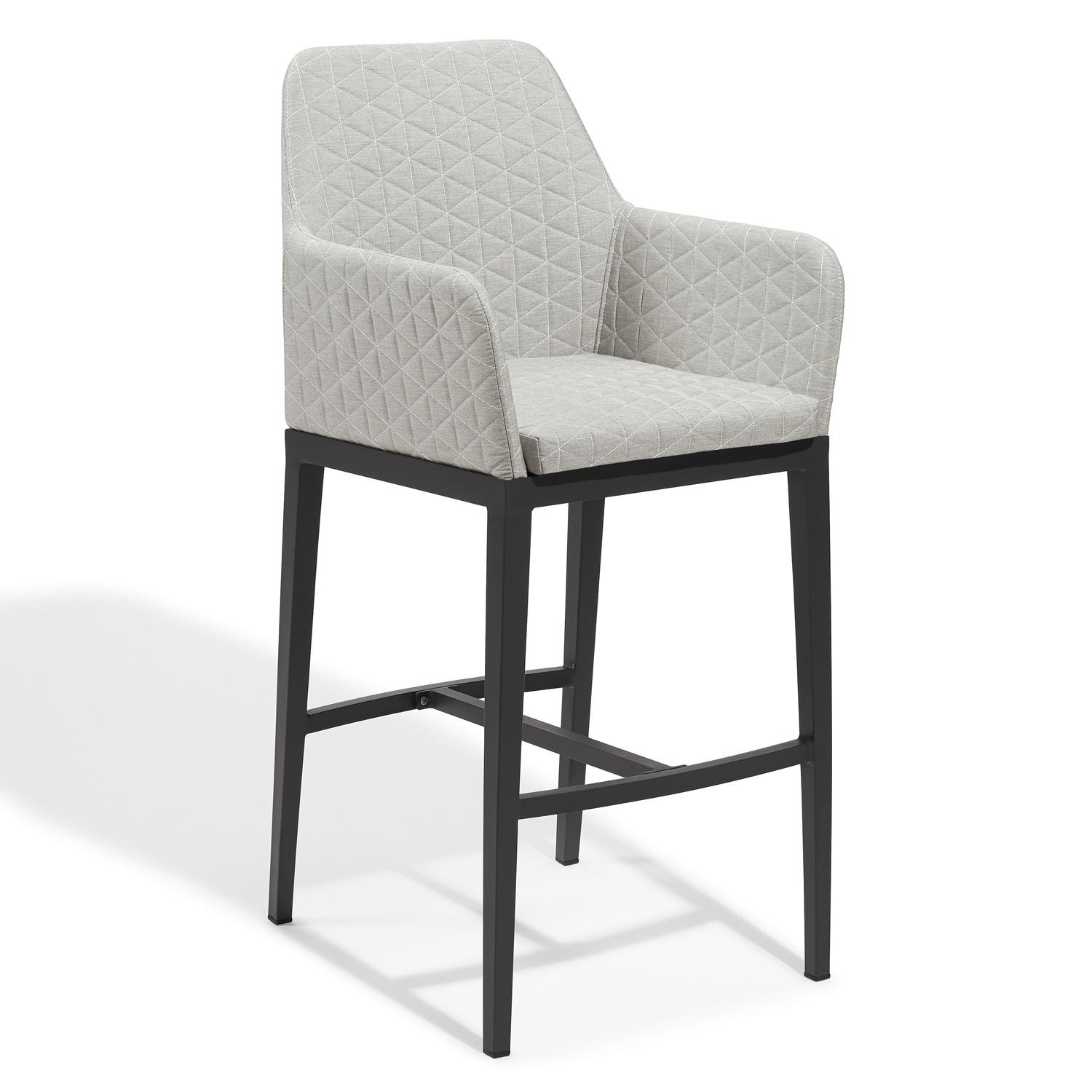 Oxford Garden Oland Aluminum Bar Stool in Carbon/Quilted Canvas Granite thumbnail