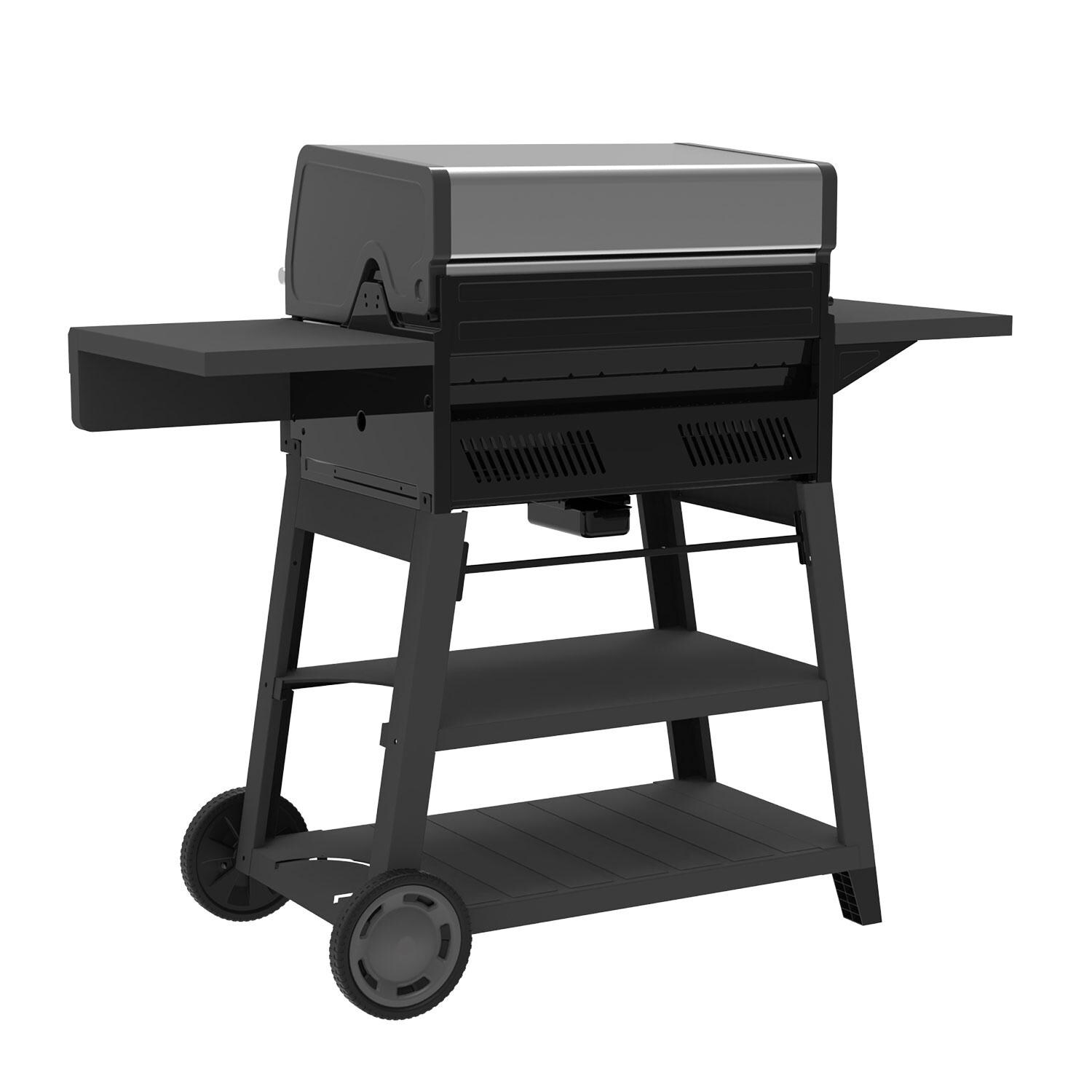 Charbroil 463349025 Performance Series 4-Burner Propane Grill A-Frame Cart - Grey & Stainless Steel - Rear View - White Background thumbnail