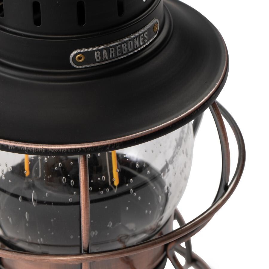 Barebones Living LIV-280 Railroad Lantern - Antique Bronze - Upper Details thumbnail