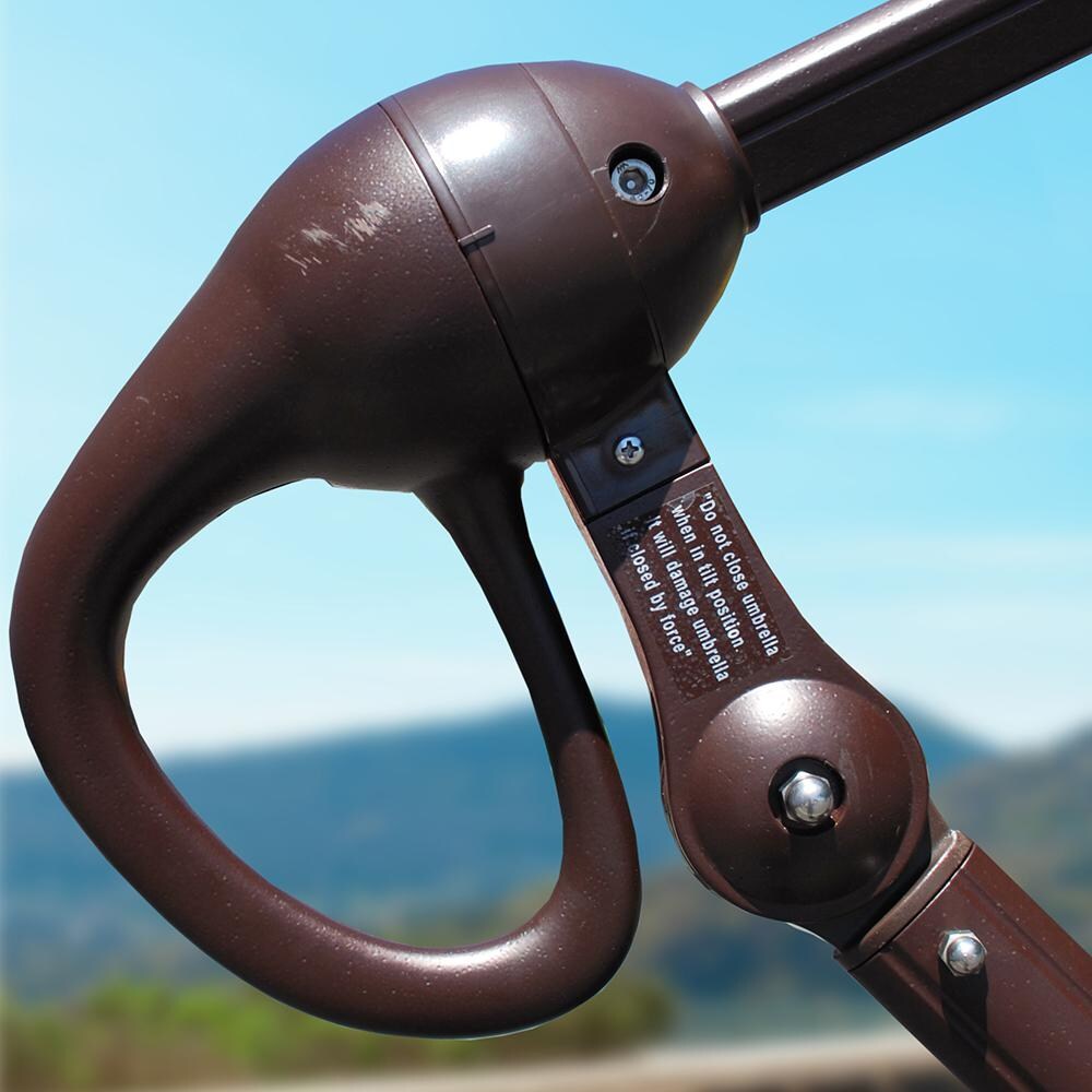 Galtech 11 Ft. Octagonal Patio Umbrella W/ Manual Lift - Easy Lift Handle Detail thumbnail