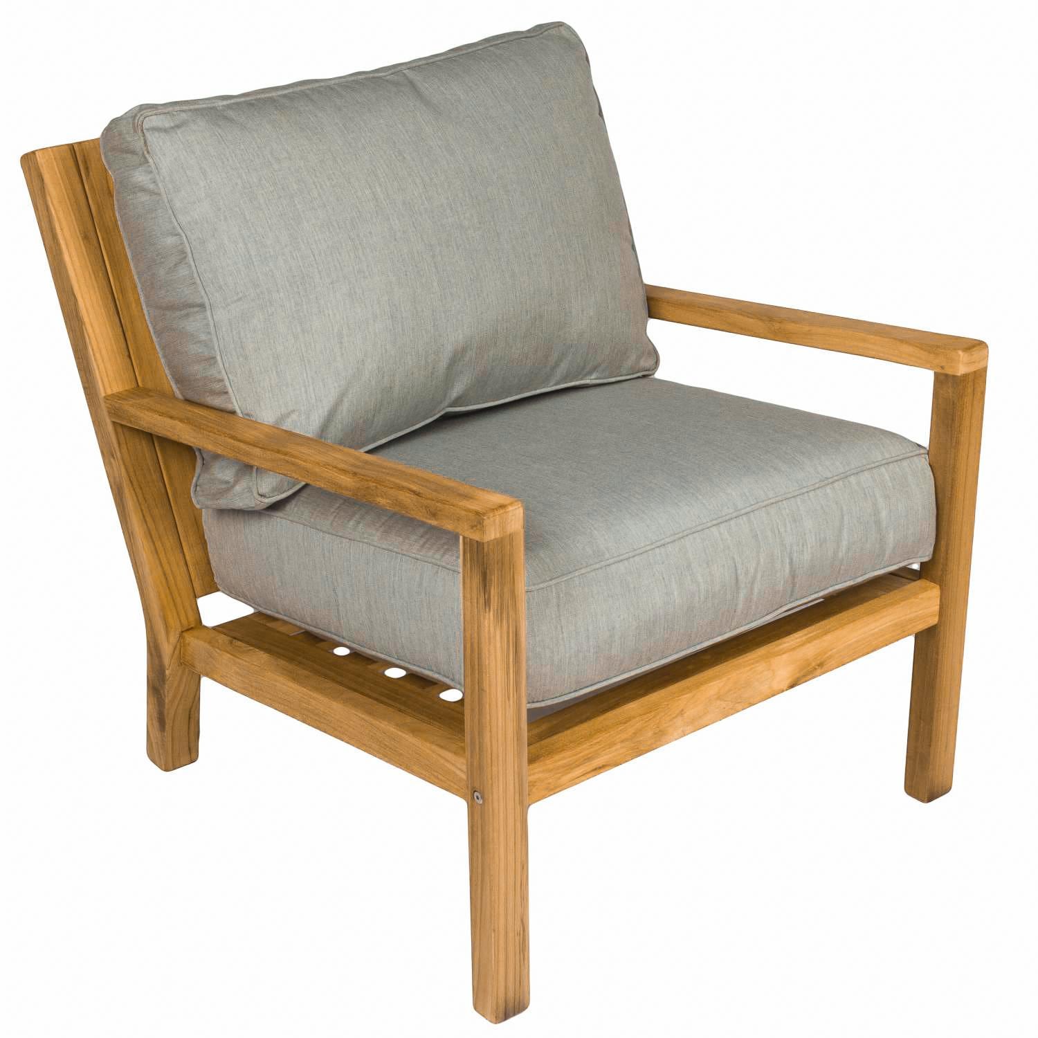 Royal Teak Collection Coastal Teak Patio Club Chair W/ Sunbrella Canvas Granite Cushions thumbnail
