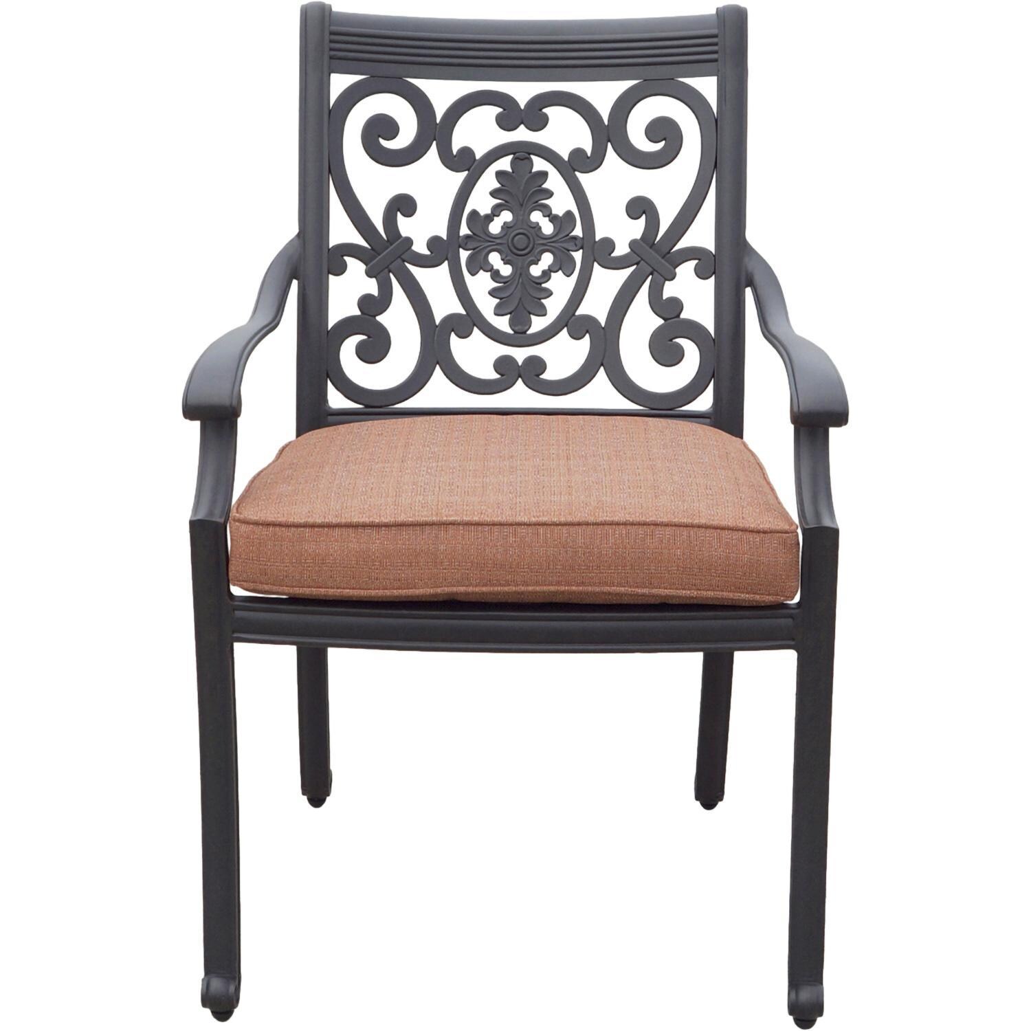 Darlee St. Cruz 9-Piece Patio Dining Set with Cushions and 64 Inch Square Dining Table - Chair Front W/ Cushion - White Background thumbnail