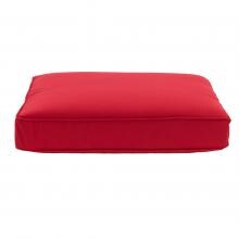 Sunbrella Canvas Jockey Red Large Outdoor Replacement Ottoman Cushion W/ Piping By BBQGuys image