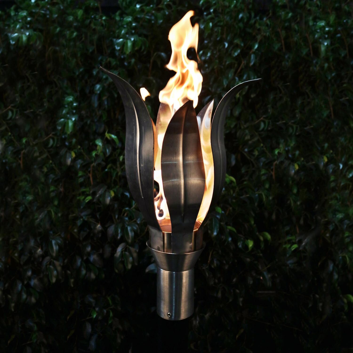 The Outdoor Plus Black Corten Steel Top Fires Torch - TT8SM - Natural Gas - Electronic Ignition