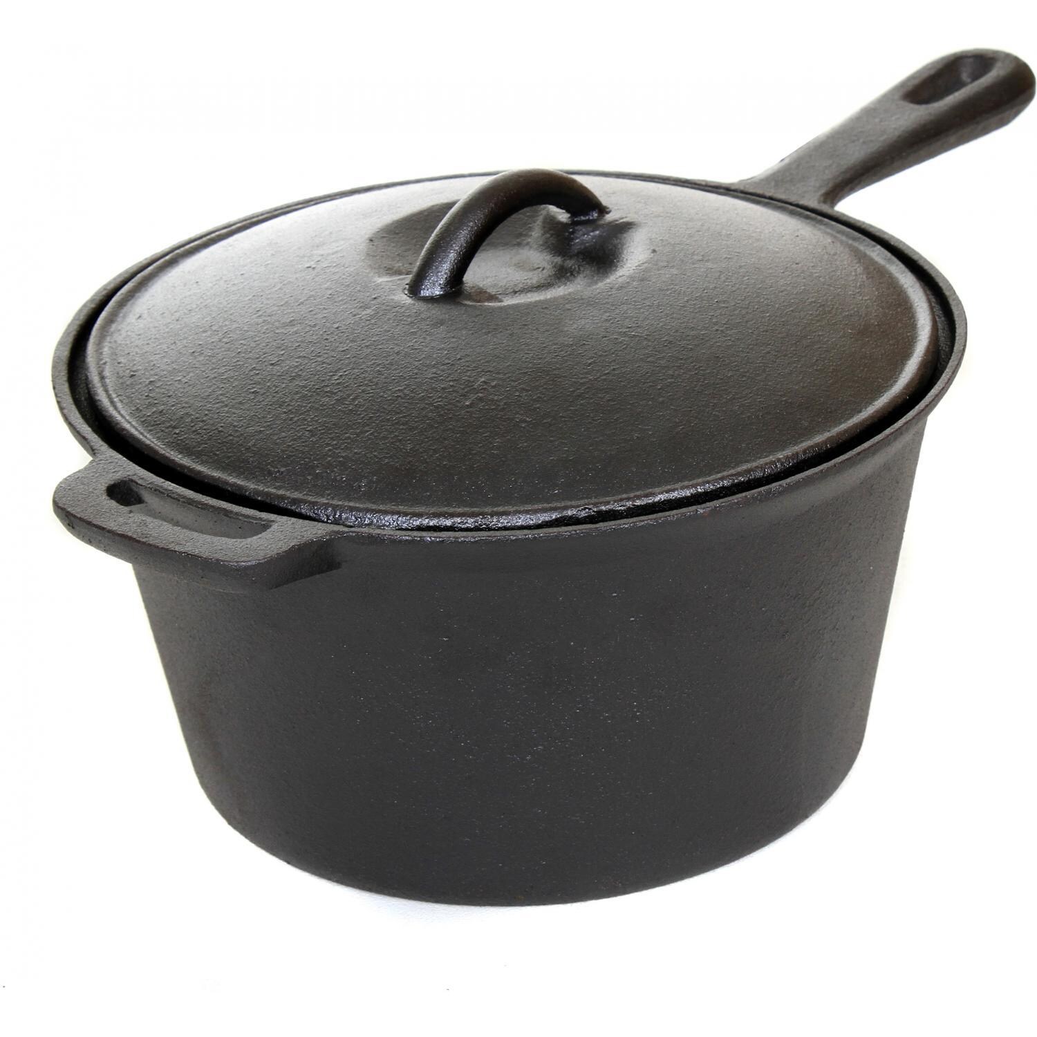 Cajun Classic 3-Quart Seasoned Cast Iron Sauce Pot - GL10491BS