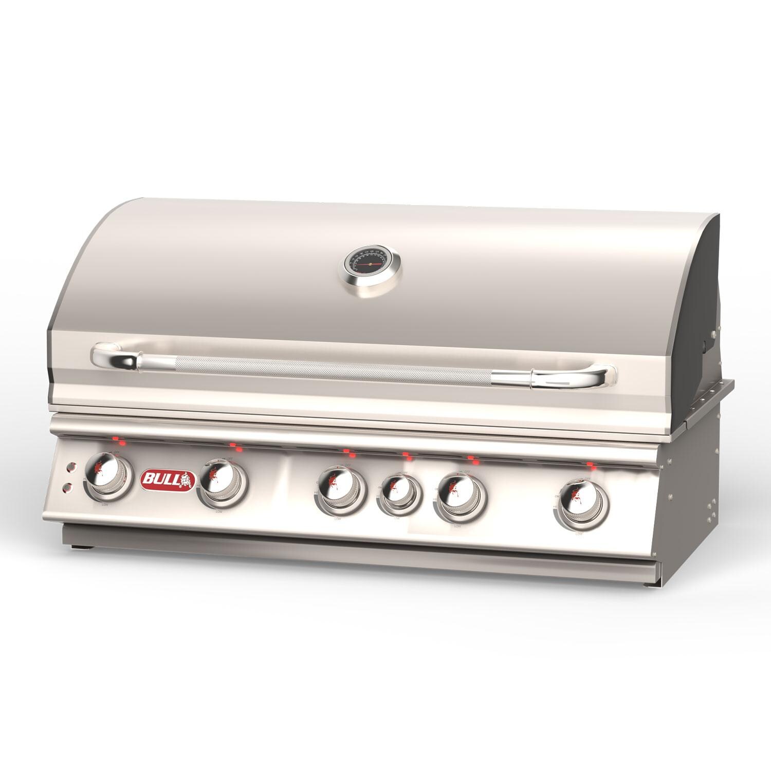 Bull 57568 Brahma 38-in 5-Burner Built-In Propane Gas Grill - Hood Down - Left View - White Background thumbnail