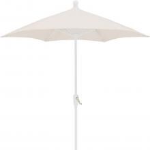 FiberBuilt 7.5 Ft. Aluminum Market Patio Umbrella W/ Crank Lift - White Pole / Natural Olefin