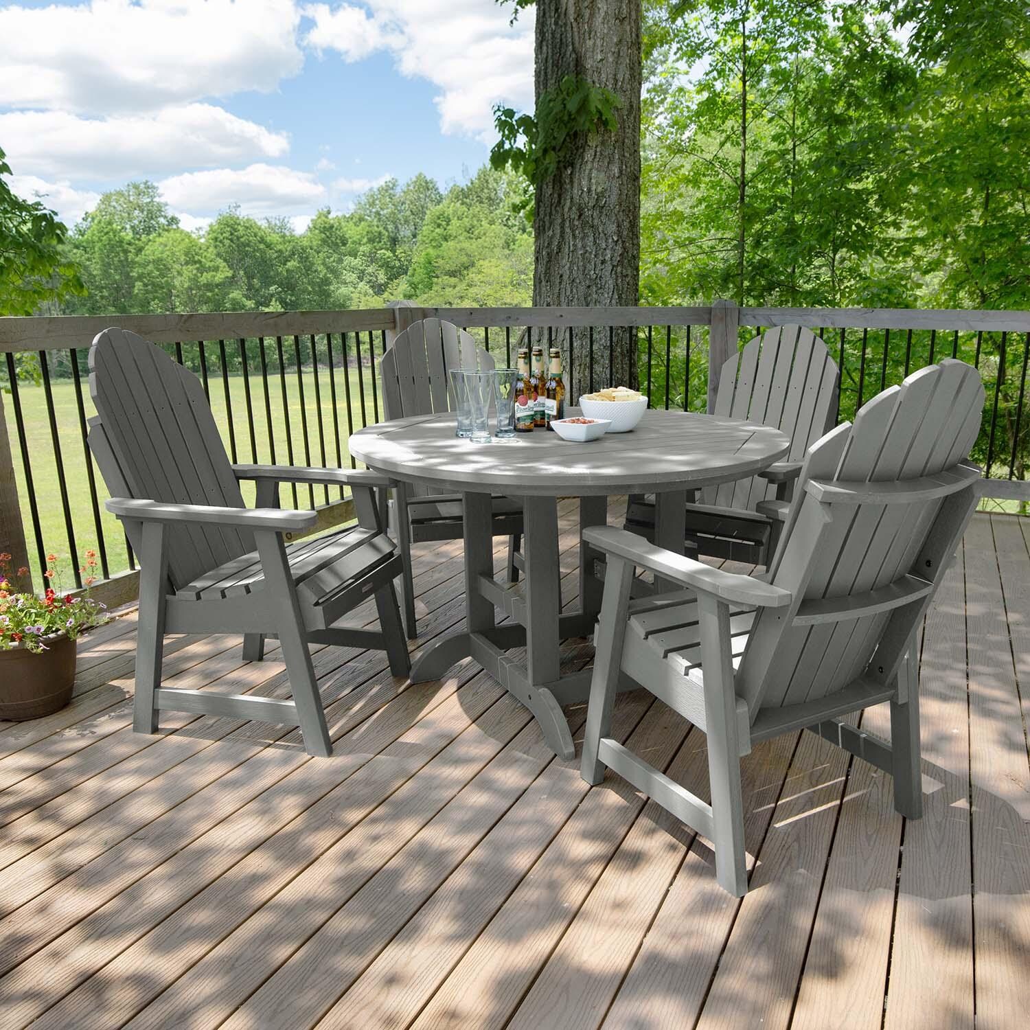 Dream Bay 5 Pc Set Recycled Plastic Dining Set In Coastal Teak By Lakeview - Lifestyle thumbnail