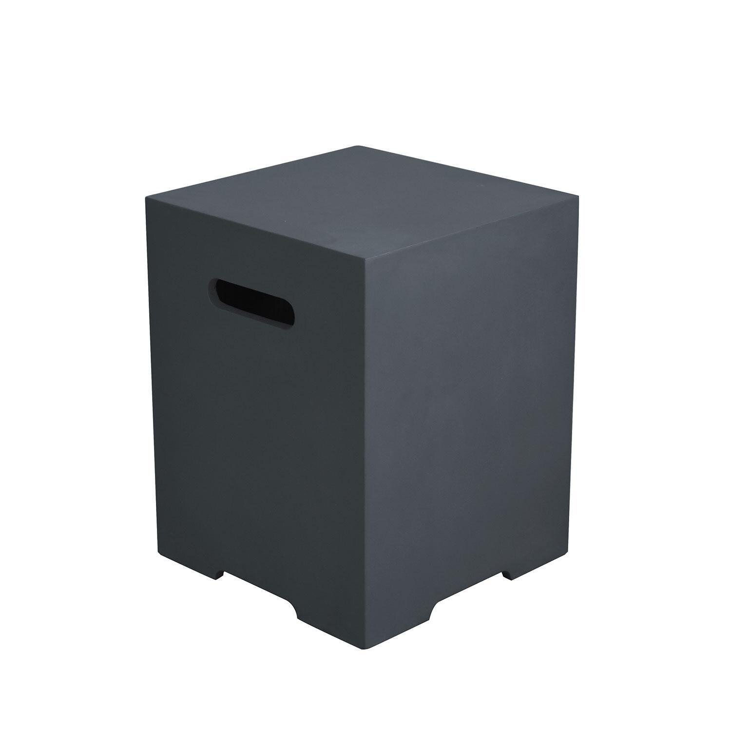 Elementi Square 16-in Propane Tank Cover for Lunar Bowl & Sit Stool Chair - Dark Gray - ONB01-109DG