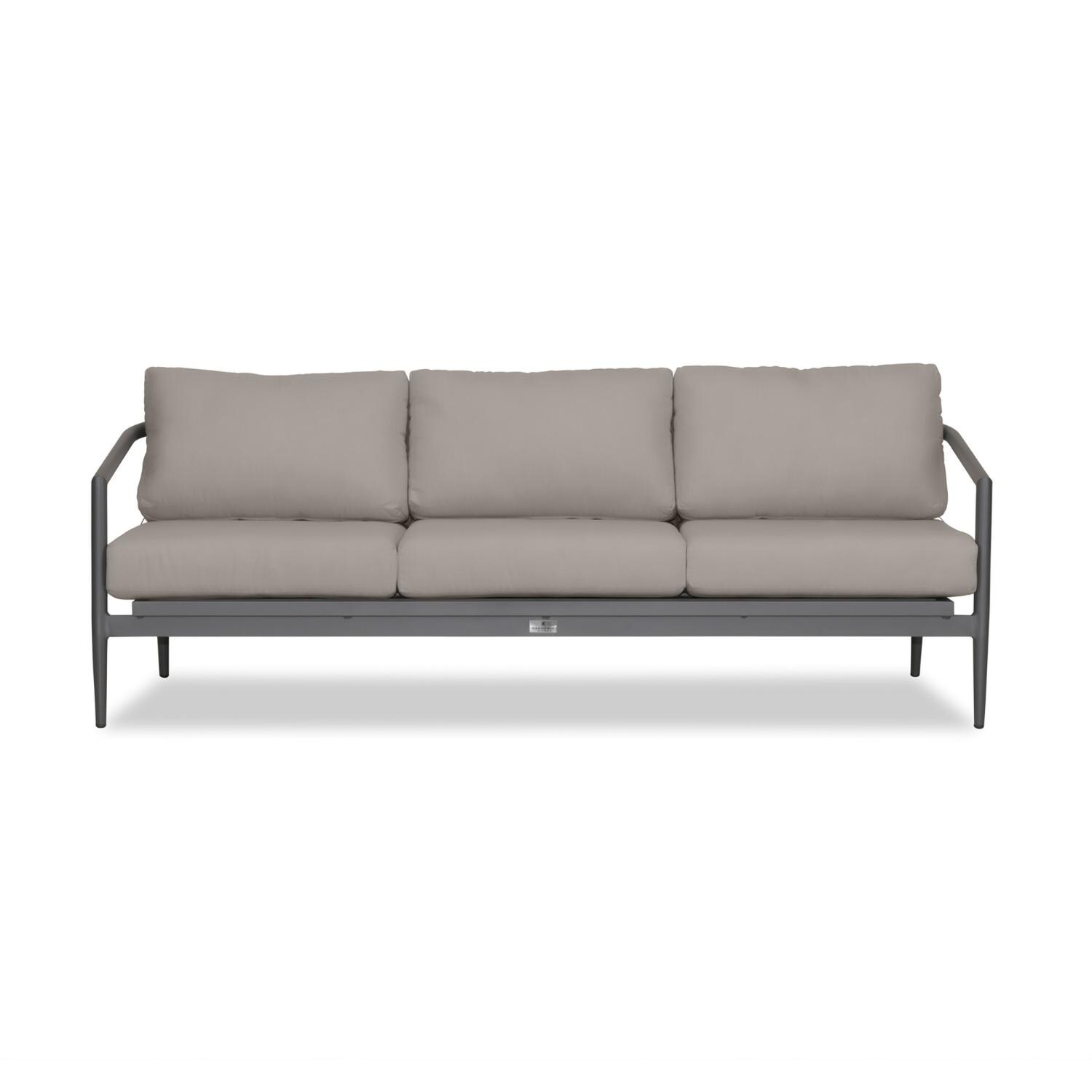 Midnight Cove 3 Person Aluminum Sofa in Slate/Canvas Charcoal by Lakeview Outdoor Designs