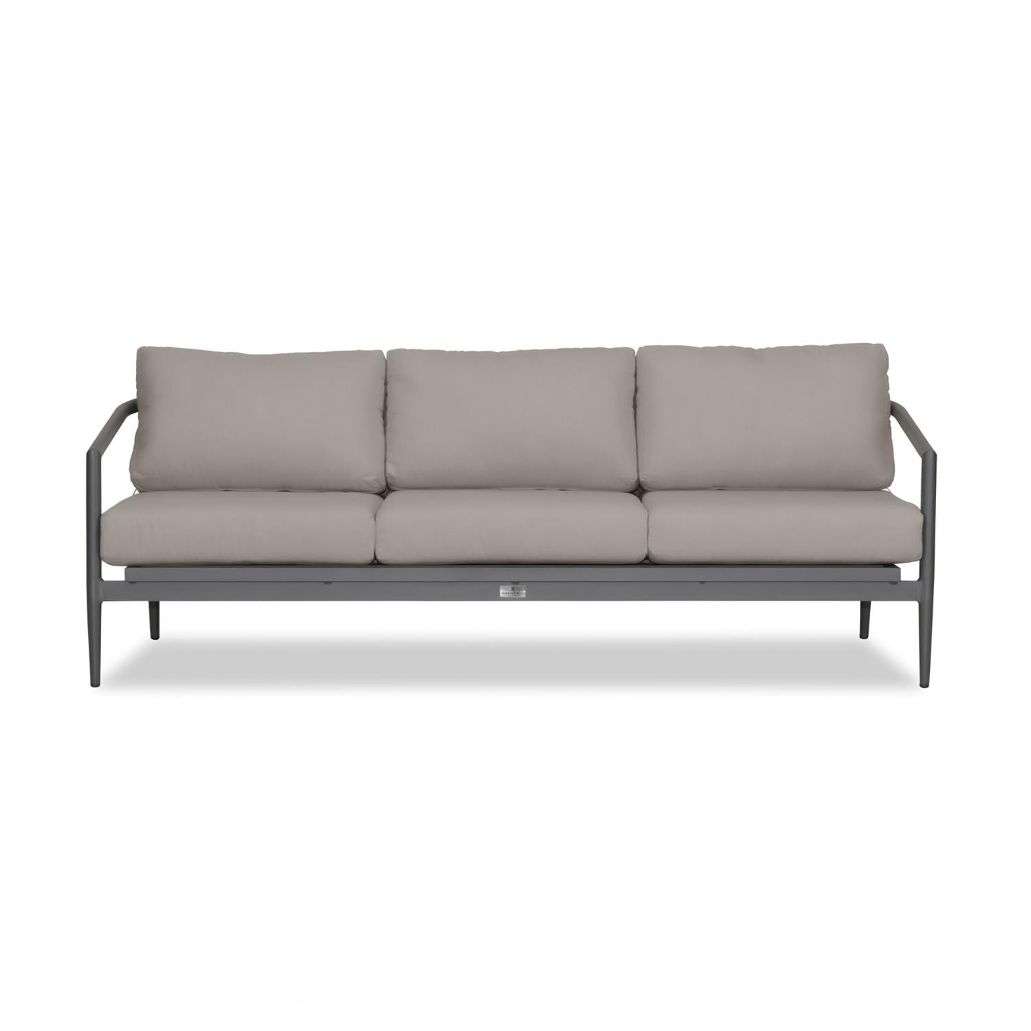 Lakeview Midnight Cove 4 Pc Aluminum Sofa Seating Set in Slate/Pebble Gray/Canvas Charcoal - Sofa - White Background thumbnail