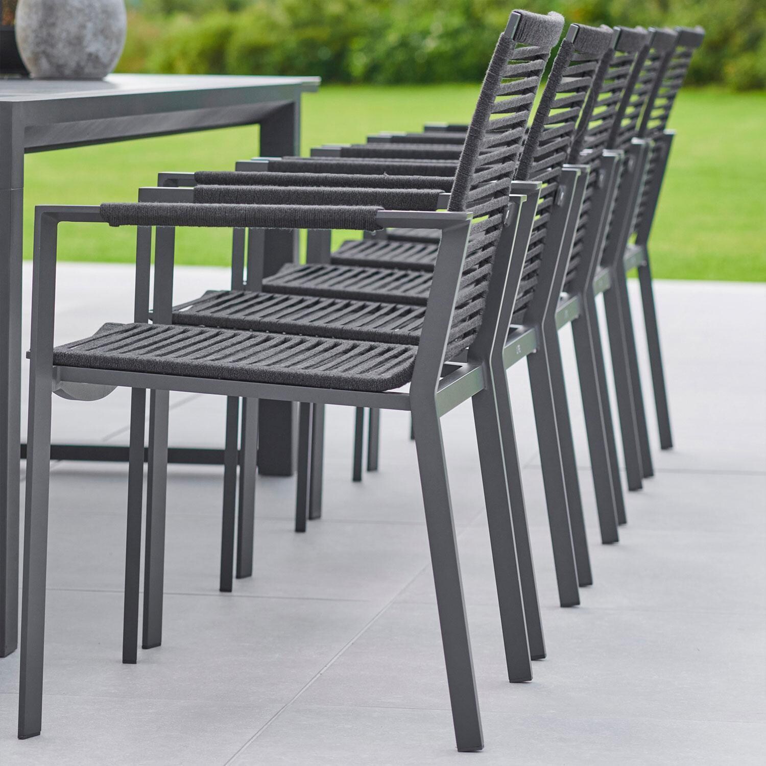 Porto 7 Pc Aluminum/Sling Dining Set in Lava By KETTLER - Dining Chairs - Side View - Detail thumbnail