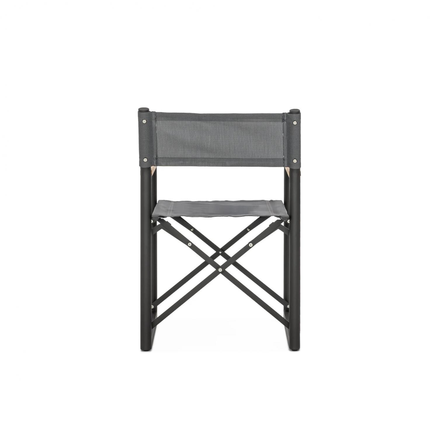 Teak + Table Barbados Director Chair in Asteroid - Chair Back - White Background thumbnail