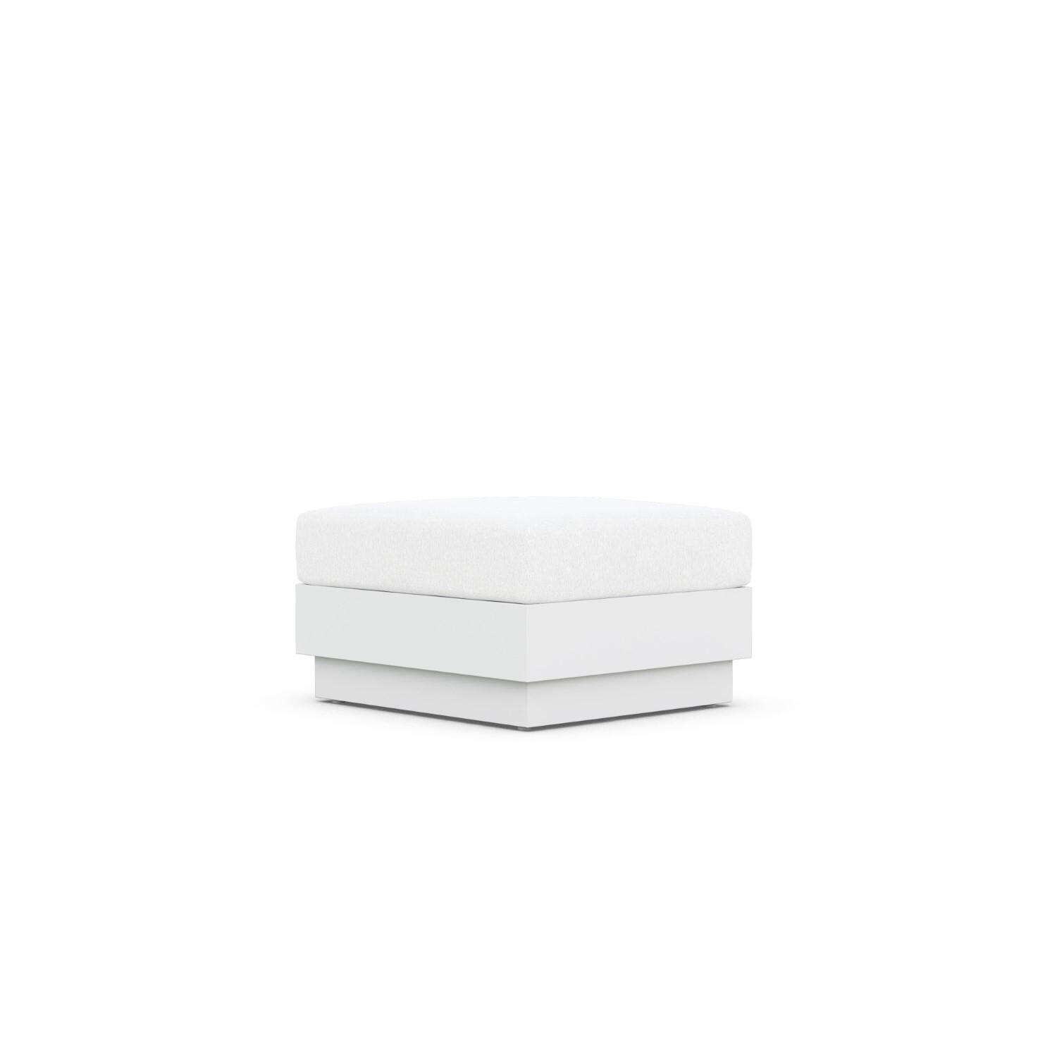 Azzurro Living POR-R01OT-CU Porto Woven Rope Ottoman in Pearl Gray/Cloud - Angled - White Background thumbnail