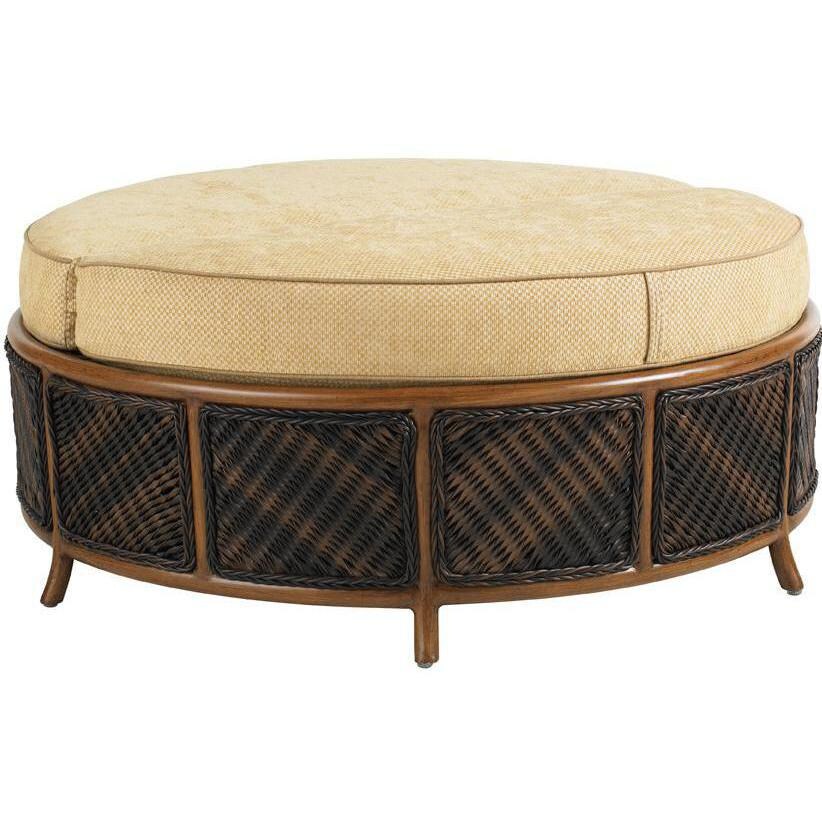 Tommy Bahama 3170-44ST Island Estate Lanai Wicker Patio Storage Ottoman - Side Closed thumbnail