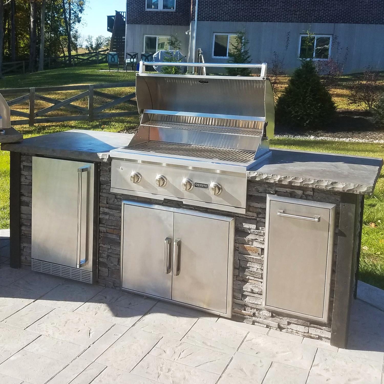 Coyote ReadyToAssemble 8 Ft Outdoor Kitchen Island With 36Inch C