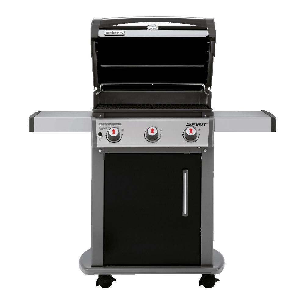 Weber - 46510001 - Spirit E-310 Freestanding Propane Gas Grill - Black - Front Hood Open thumbnail
