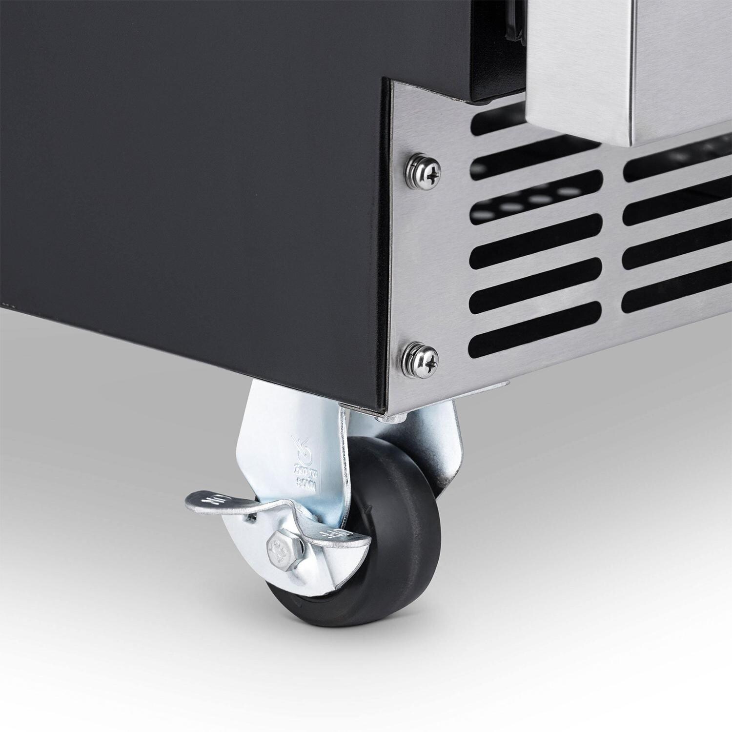 Newair NOF160SS00 24-Inch Built-in 160 Can Outdoor Beverage Fridge - Caster Detail thumbnail