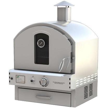 Pacific Living PL8304SS Propane Gas Stainless Steel Outdoor Built-In Pizza Oven - Angled View thumbnail