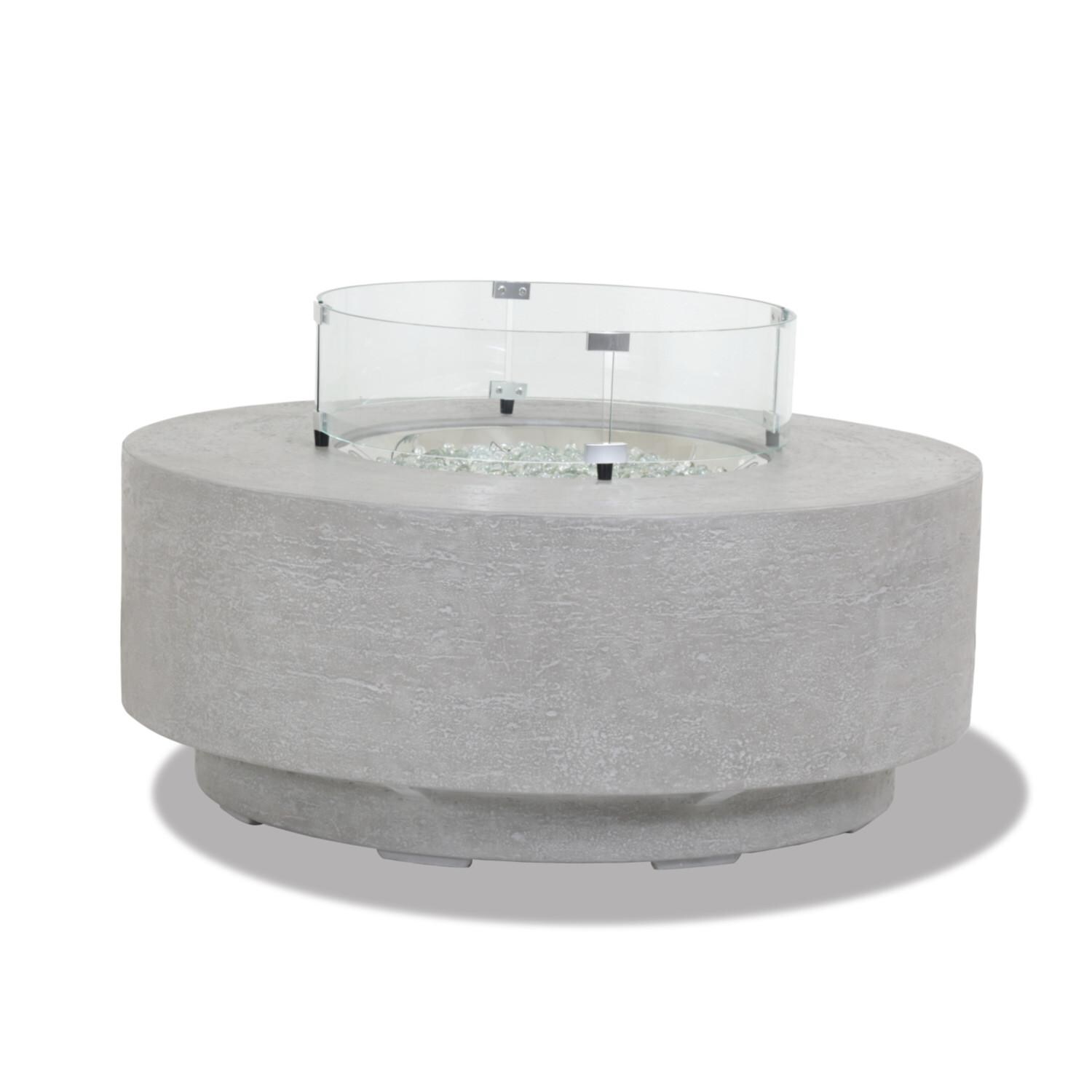 Gravelstone 41-Inch Round Natural Gas Fire Table with Glass Surround by Sunset West - Ships as Propane with Conversion Fittings