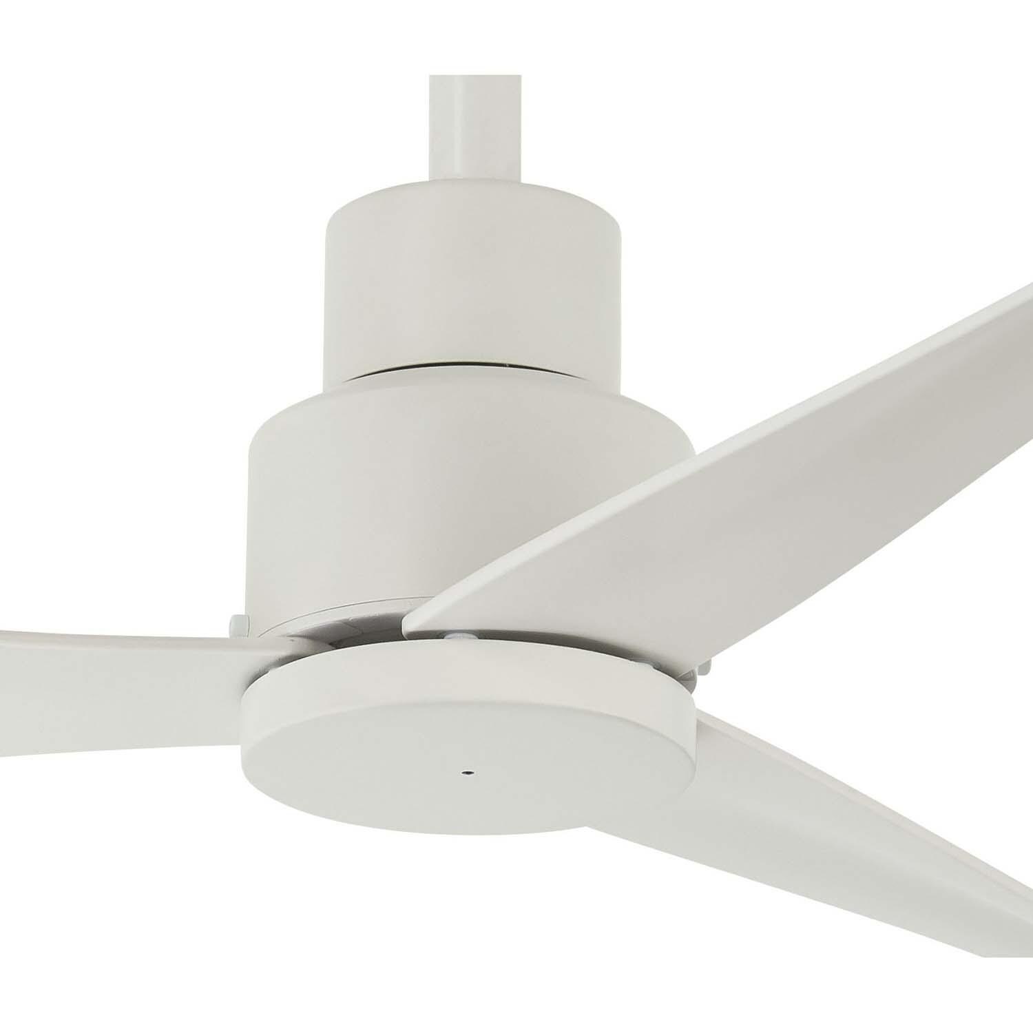 Minka-Aire F786-WHF Simple 44-Inch 3-Blade Ceiling Fan in Flat White Finish w/ Flat White Blades - Closeup thumbnail