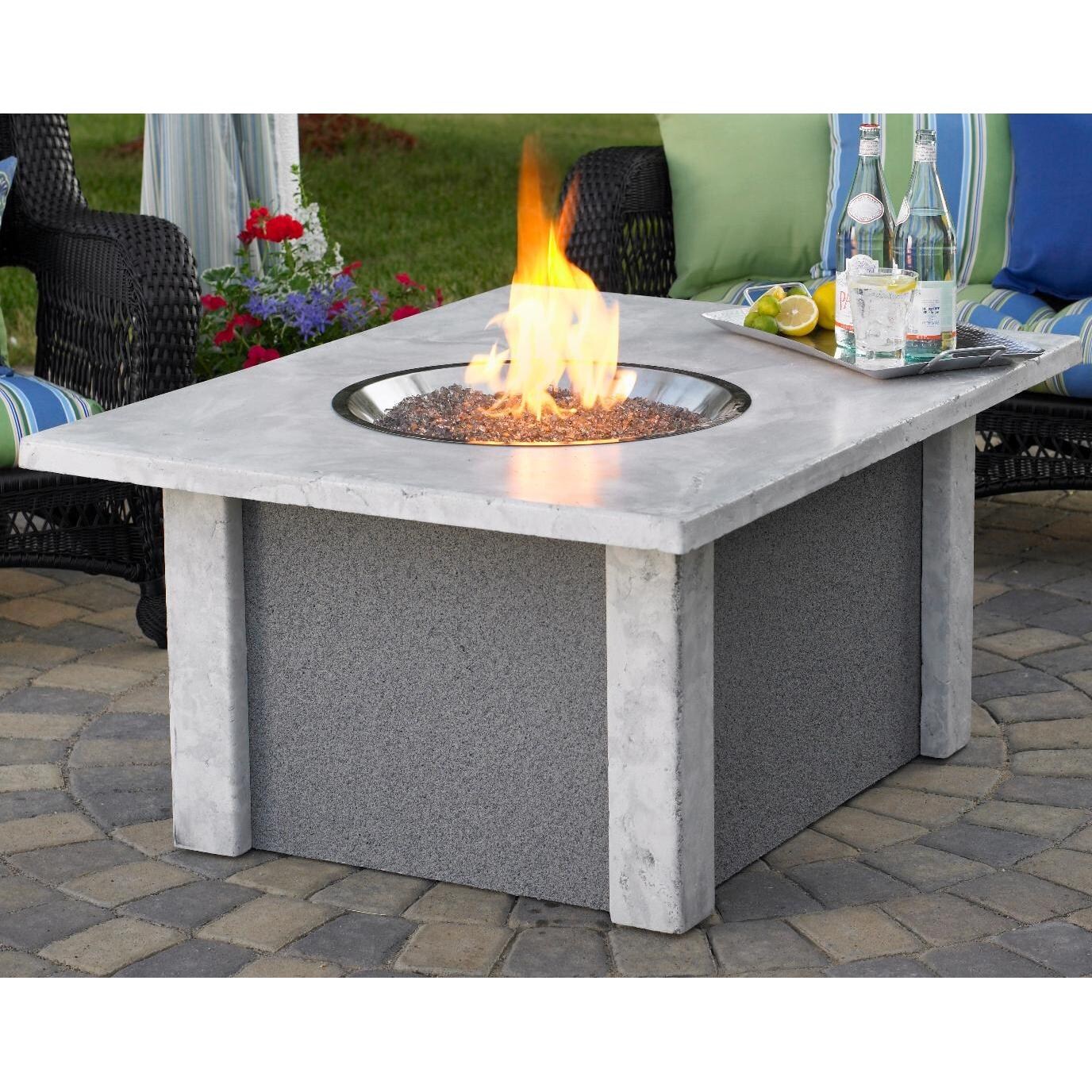 Outdoor GreatRoom Company San Juan 48 Inch Propane Fire Pit Coffee Table In Ameristone Grey