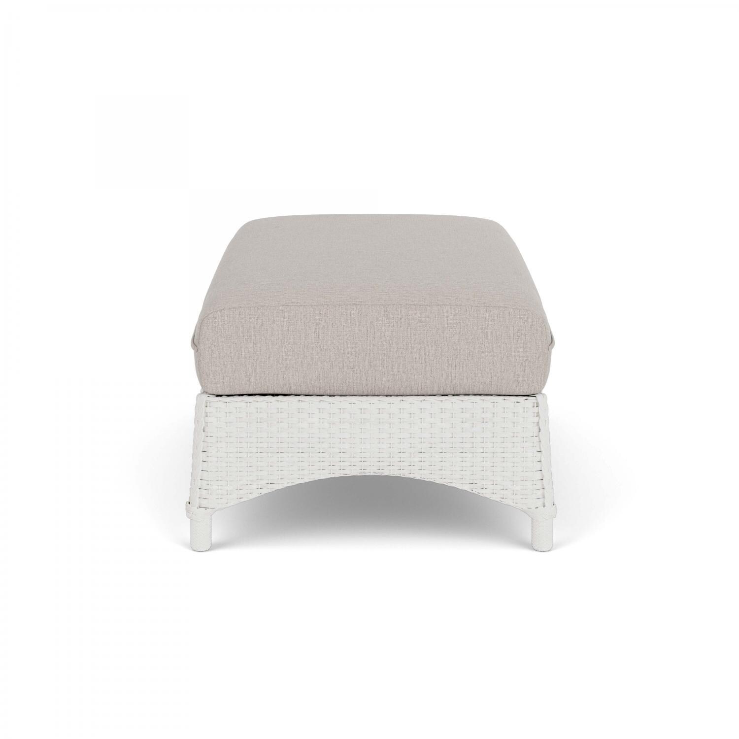 Lloyd Flanders Mandalay Large Ottoman in Matte White Finish with Remy Cloud fabric - Side thumbnail