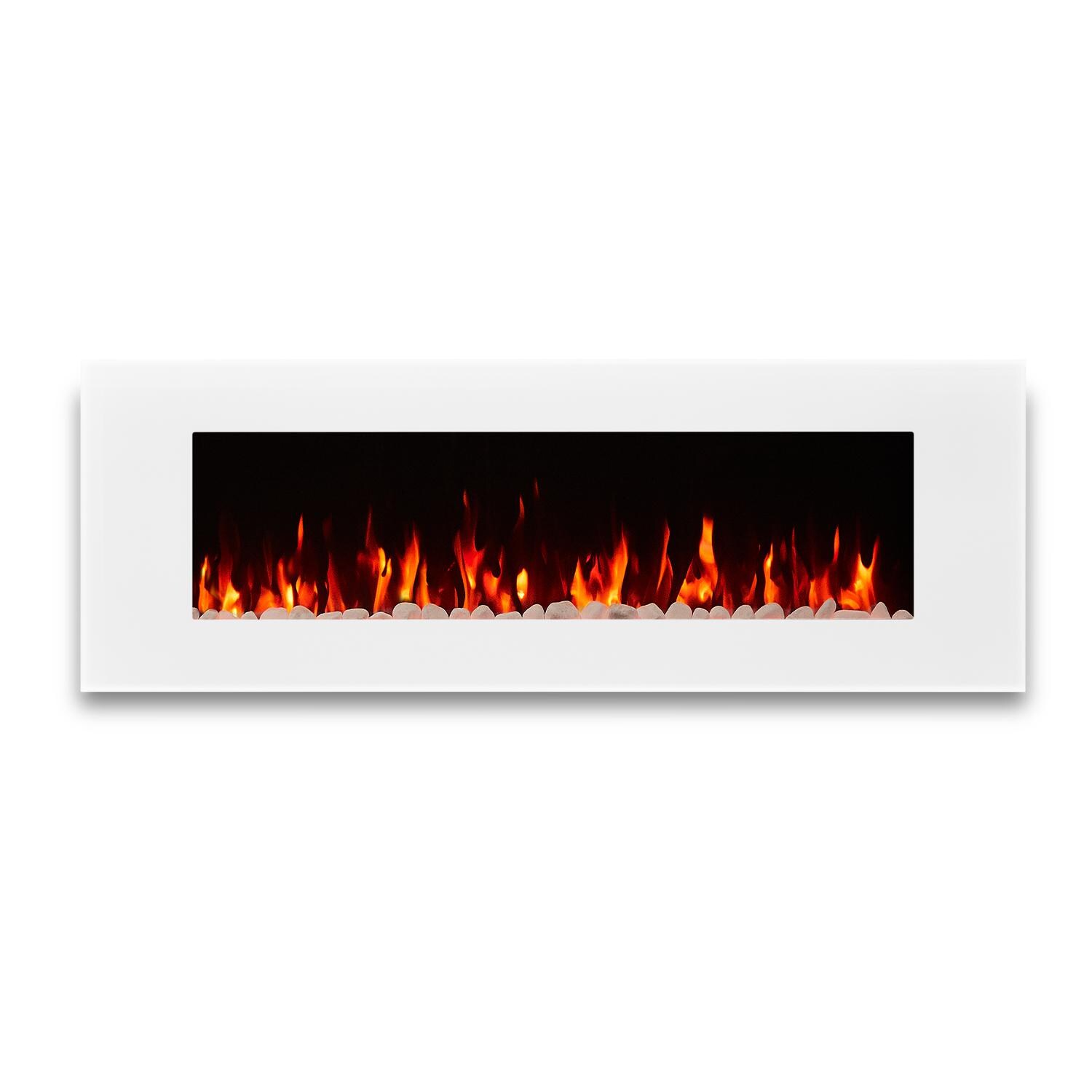 Real Flame 1330E-W DiNatale 50-Inch Wall-Mounted Electric Fireplace - White - Front View thumbnail