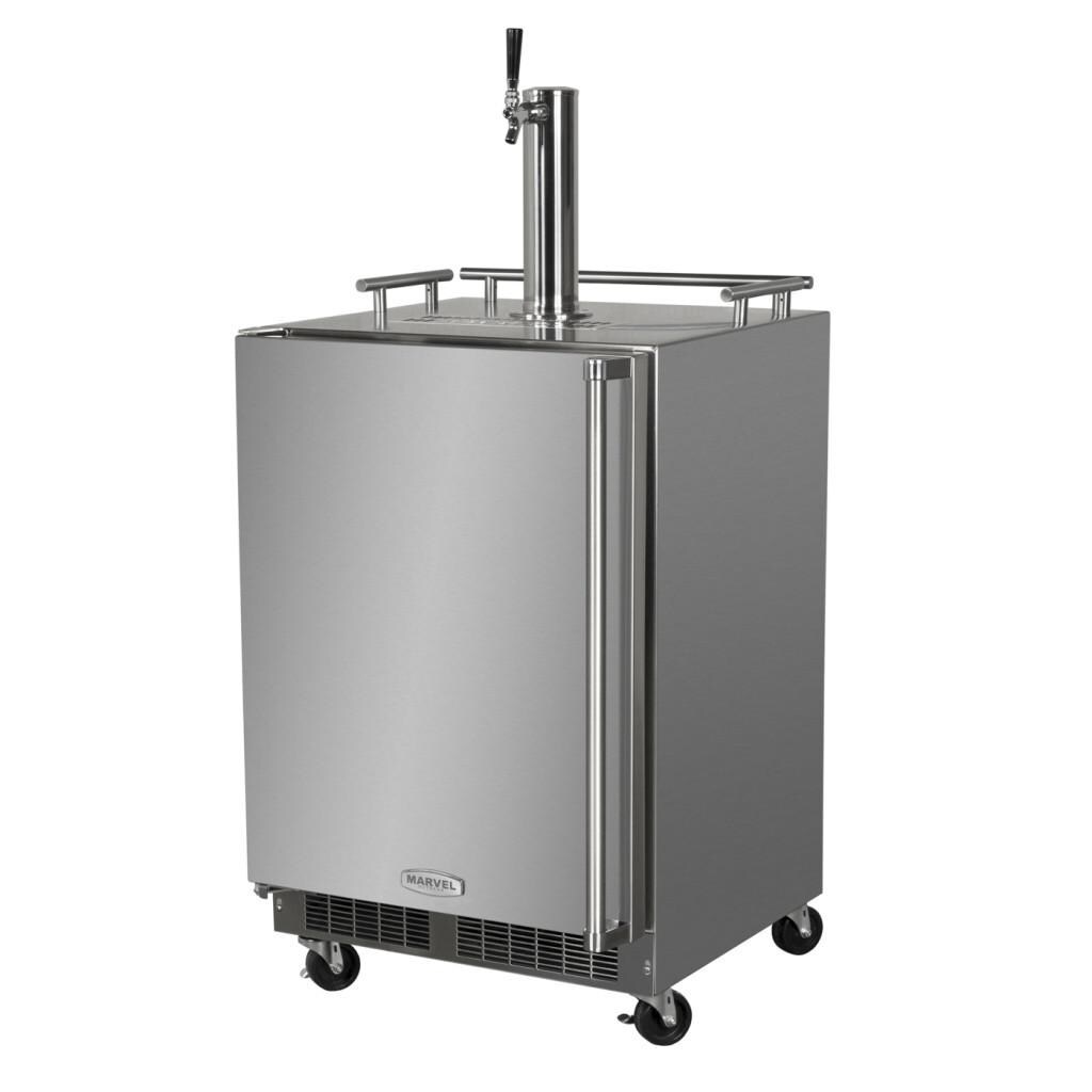 Marvel 24-Inch 5.7 Cu. Ft. Left Hinge Freestanding Outdoor Rated Single Tap Beer Dispenser - Stainless Steel - MO24BNSMLS